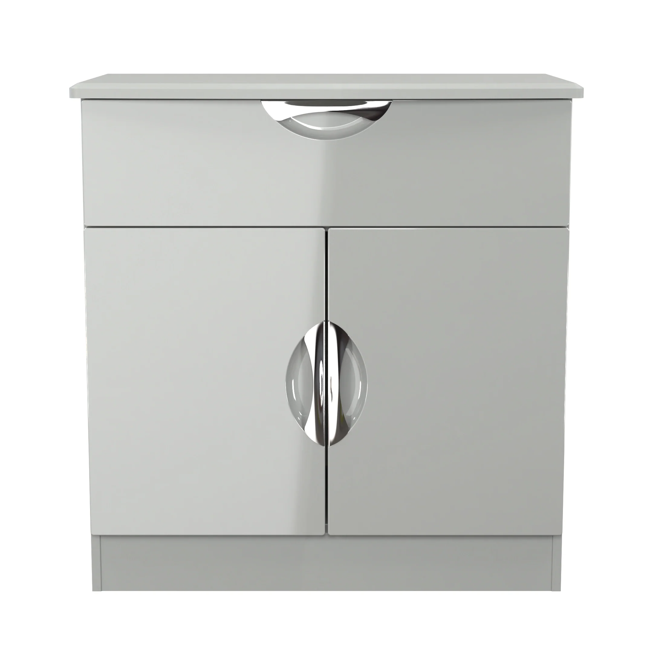 Camden 1 Drawer 2 Door Sideboard in Grey Gloss & Dusk Grey - Ready Assembled - Image 2