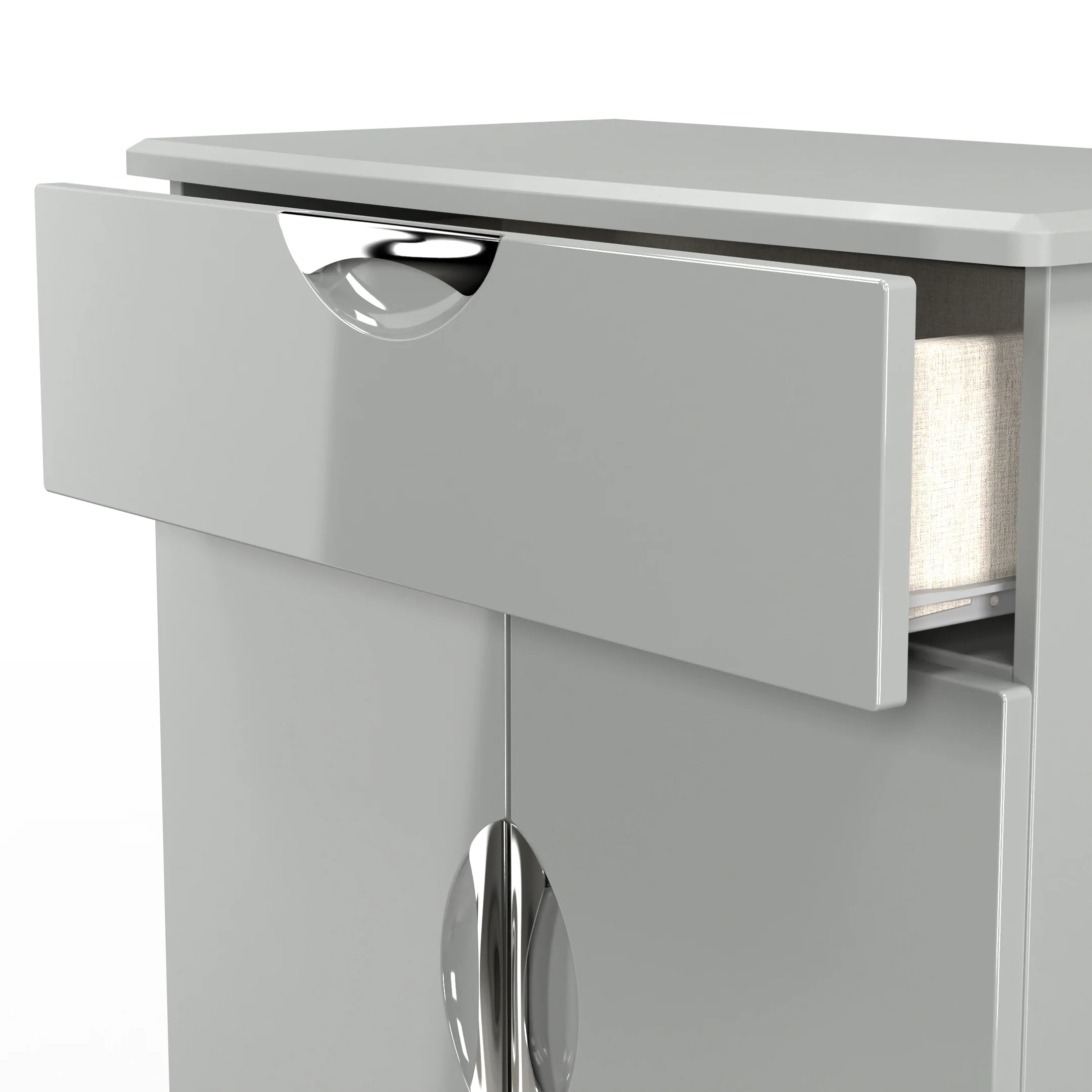 Camden 1 Drawer 2 Door Sideboard in Grey Gloss & Dusk Grey - Ready Assembled - Image 7