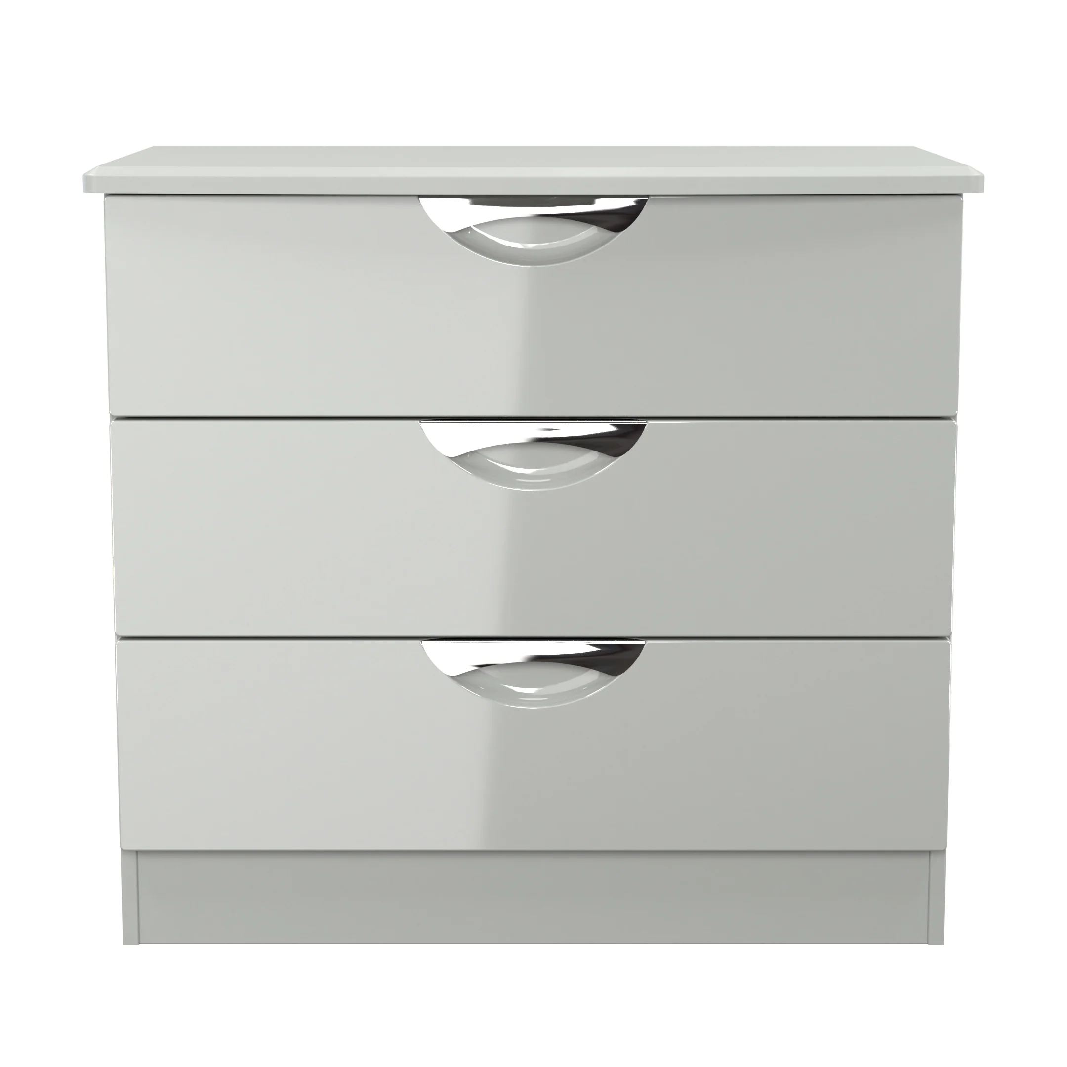 Camden 3 Drawer Chest in Grey Gloss & Dusk Grey - Ready Assembled - Image 2