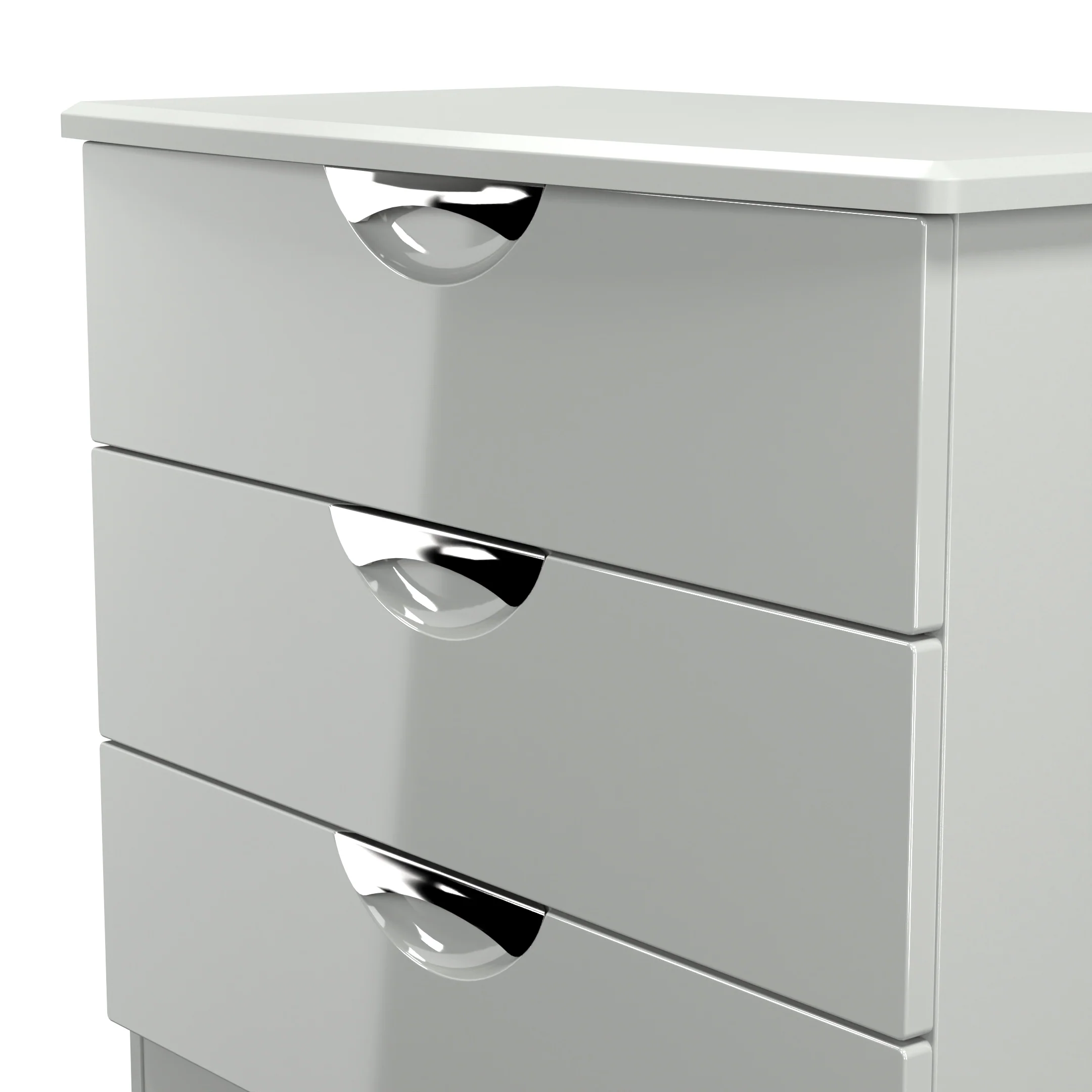 Camden 3 Drawer Chest in Grey Gloss & Dusk Grey - Ready Assembled - Image 5