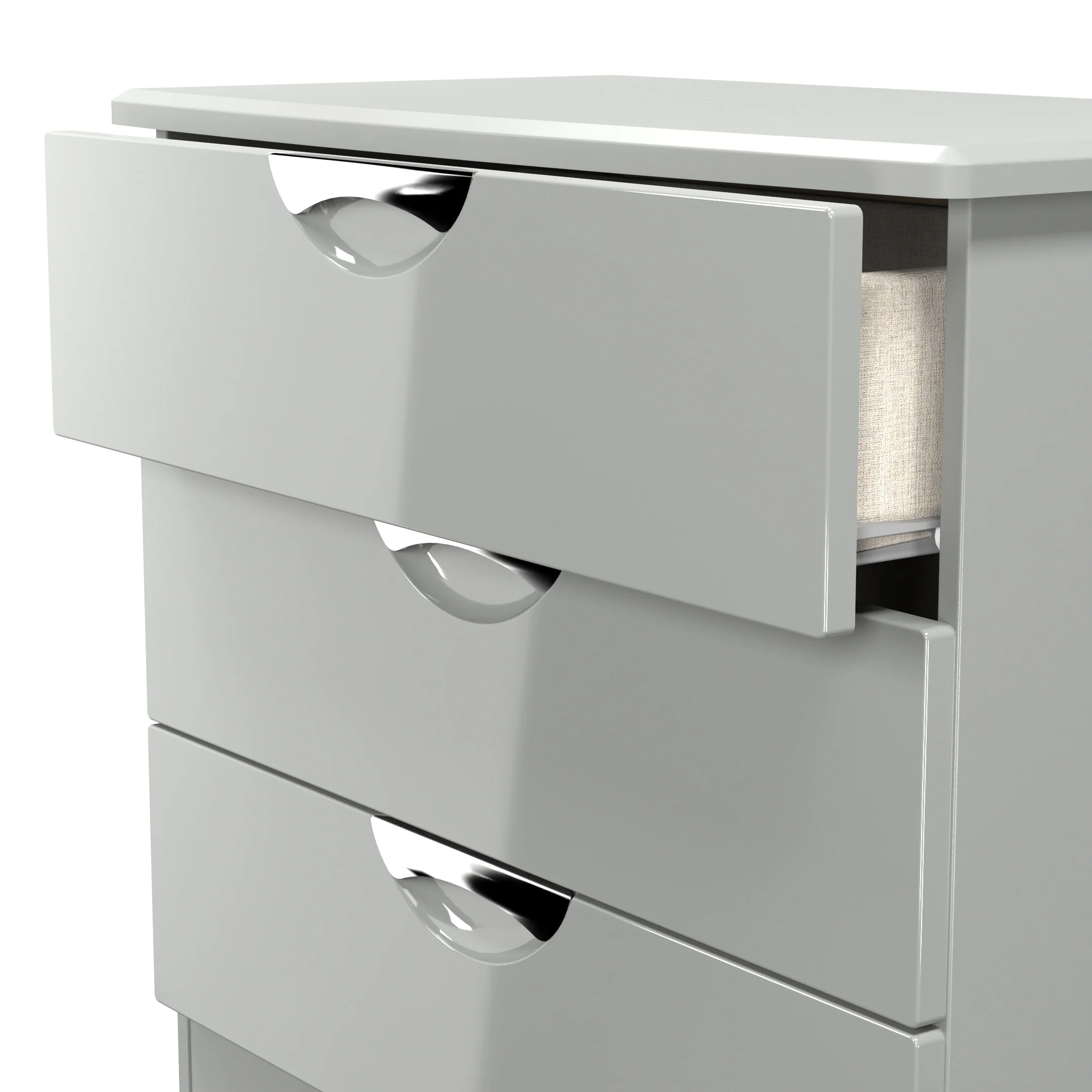 Camden 3 Drawer Chest in Grey Gloss & Dusk Grey - Ready Assembled - Image 6
