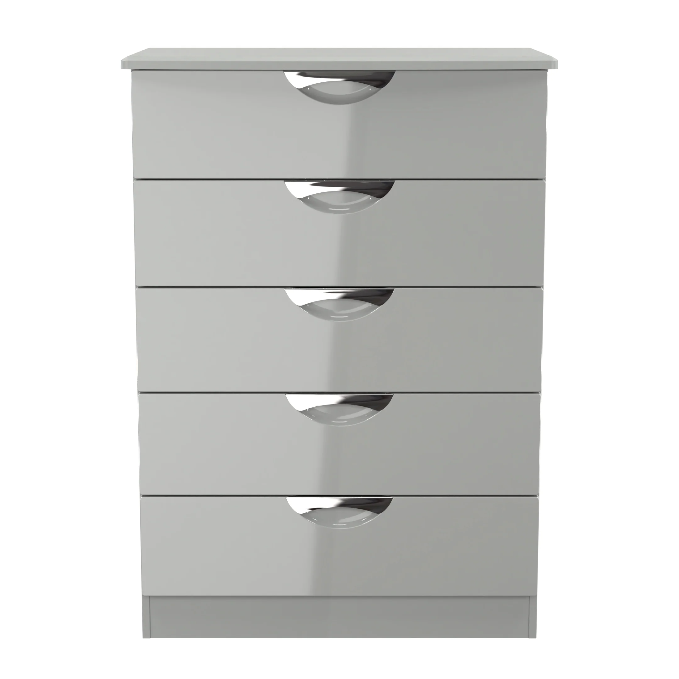 Camden 5 Drawer Chest in Grey Gloss & Dusk Grey - Ready Assembled - Image 2