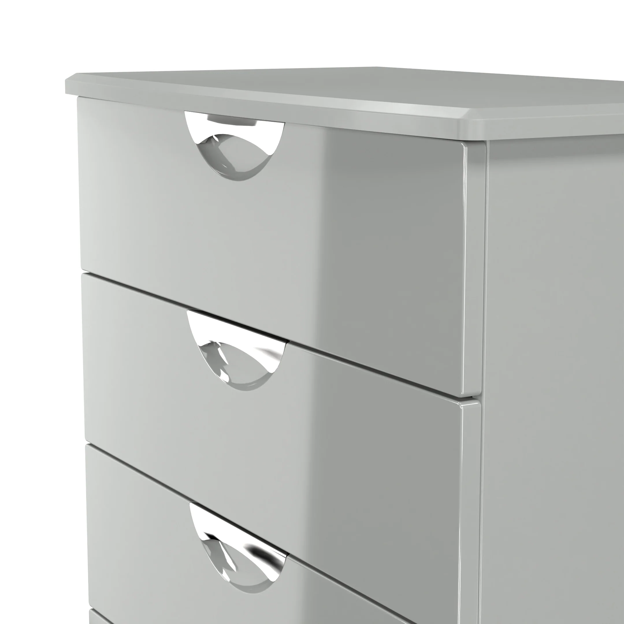 Camden 5 Drawer Chest in Grey Gloss & Dusk Grey - Ready Assembled - Image 5