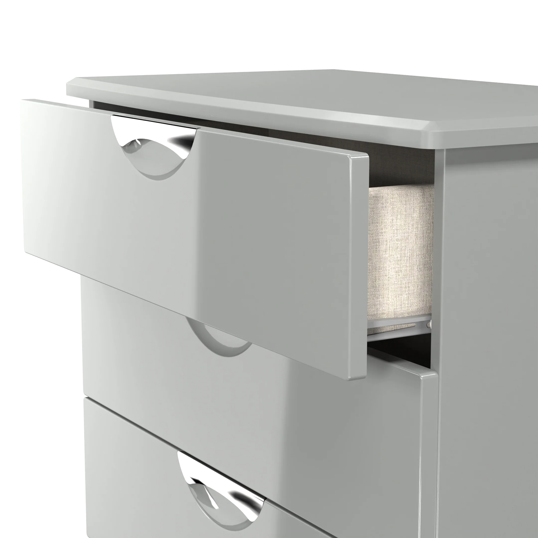 Camden 5 Drawer Chest in Grey Gloss & Dusk Grey - Ready Assembled - Image 6