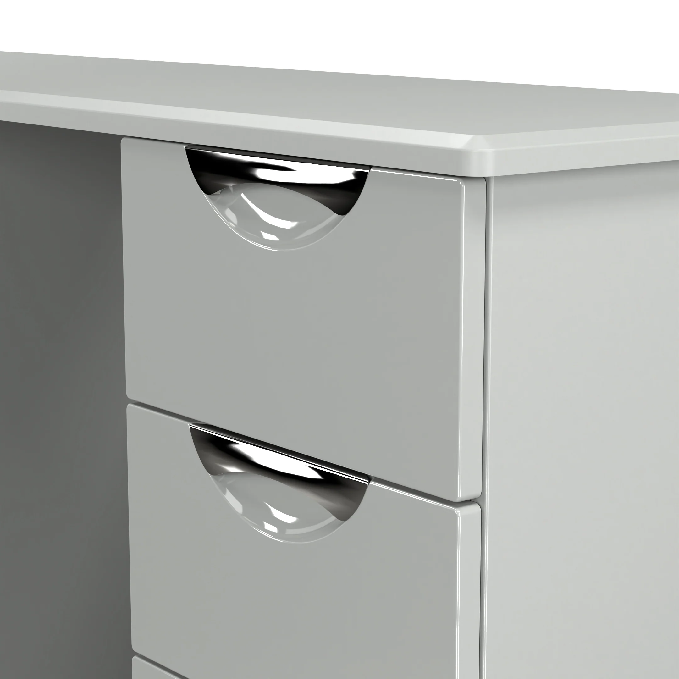Camden Double Pedestal Desk in Grey Gloss & Dusk Grey - Ready Assembled - Image 5
