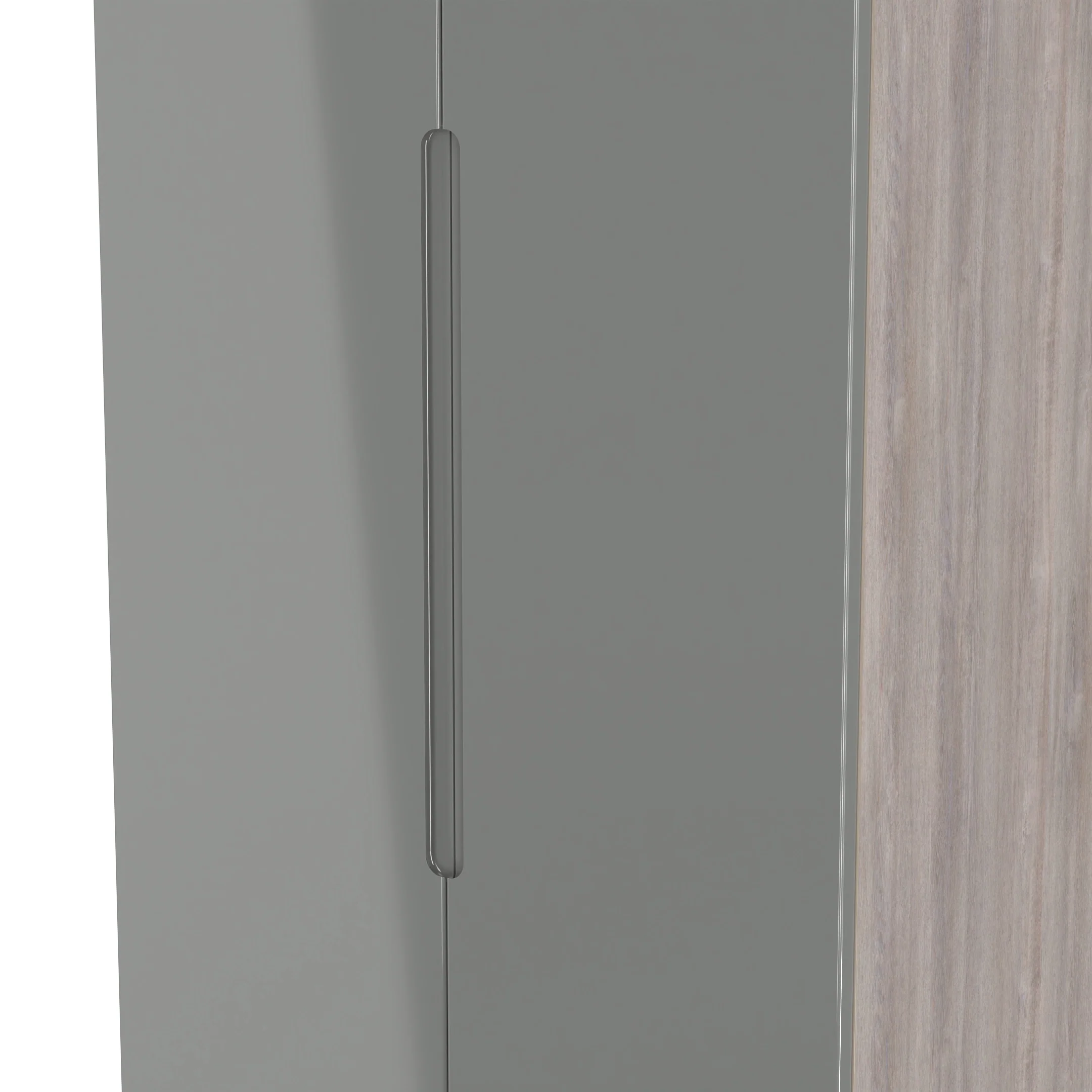 Cannes Ready Assembled 2 Door Wardrobe in Grey Gloss & Grey Oak - Image 5