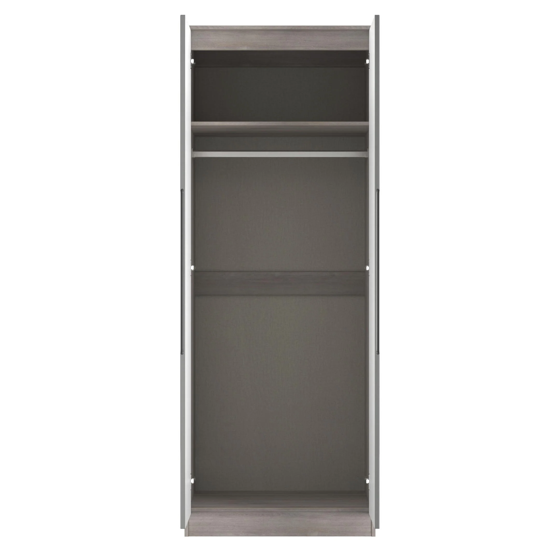 Cannes Ready Assembled 2 Door Wardrobe in Grey Gloss & Grey Oak - Image 7