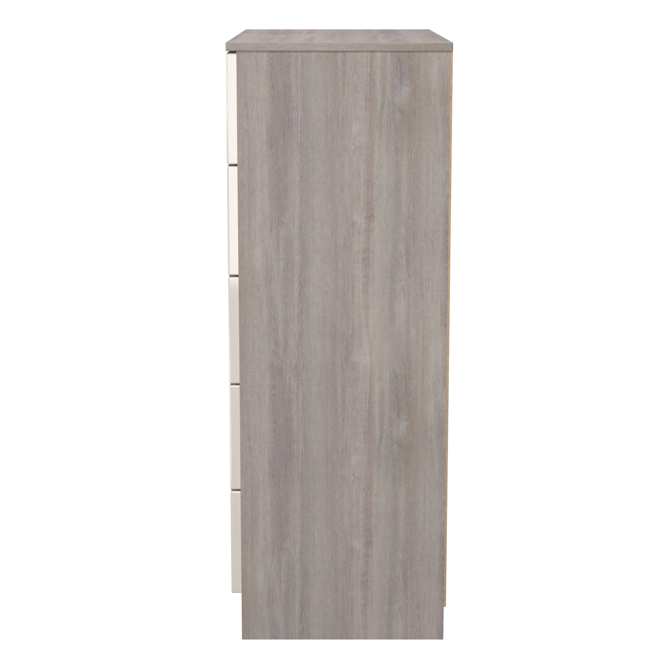 Cannes Ready Assembled 5 Drawer Chest in Kashmir Gloss & Grey Oak - Image 3