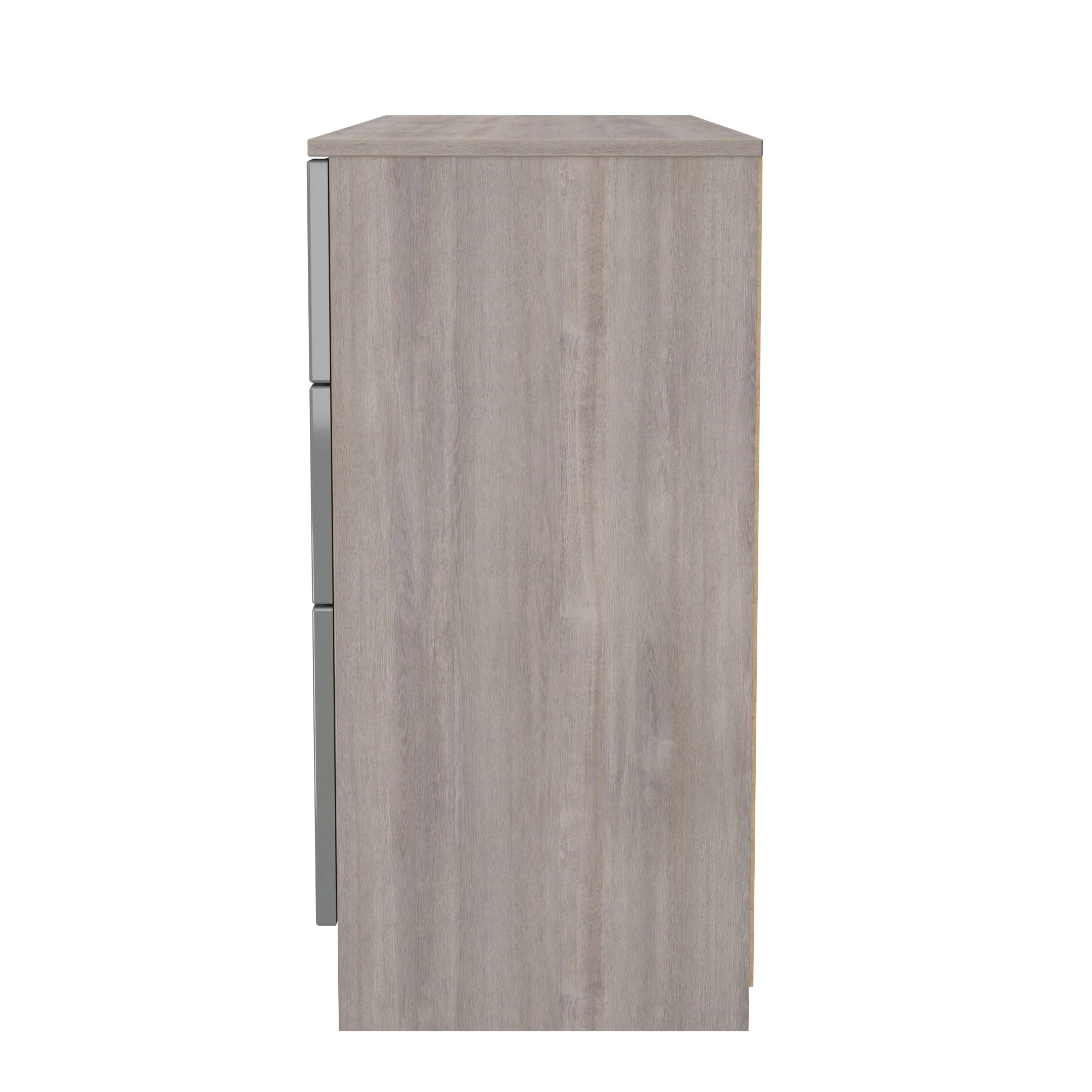 Cannes Ready Assembled Double Pedestal Desk in Grey Gloss & Grey Oak - Image 3