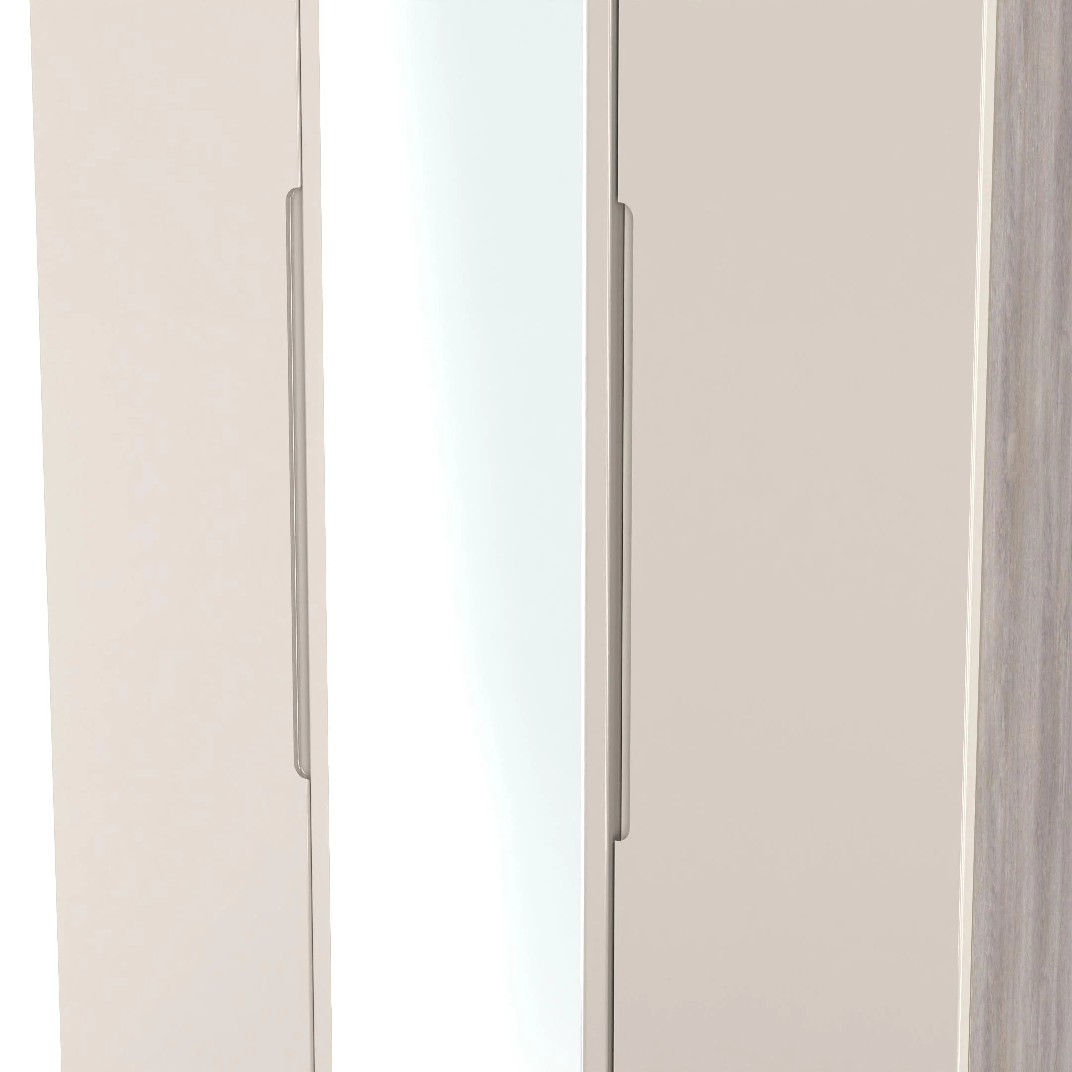 Cannes Ready Assembled Tall Triple Mirror Wardrobe in Kashmir Gloss & Grey Oak - Image 5