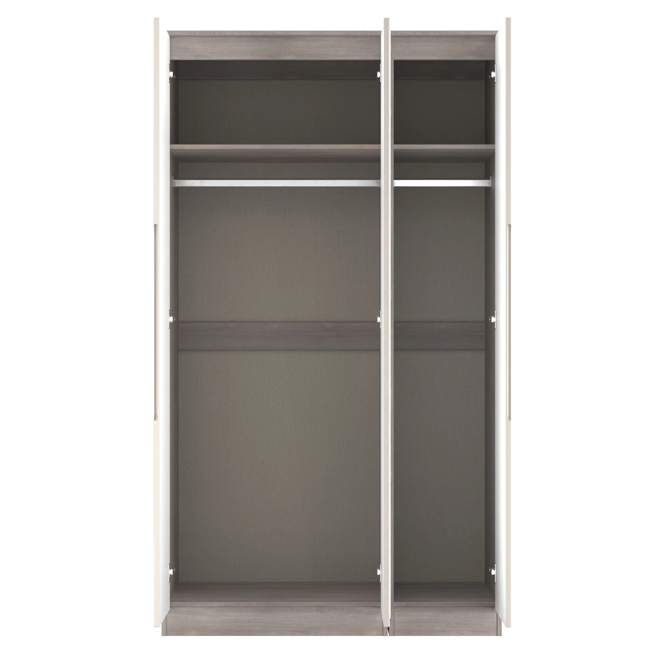 Cannes Ready Assembled Tall Triple Mirror Wardrobe in Kashmir Gloss & Grey Oak - Image 8