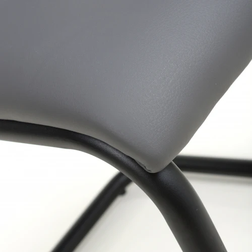 Carlisle Leather Effect Grey Dining Chair - Image 8