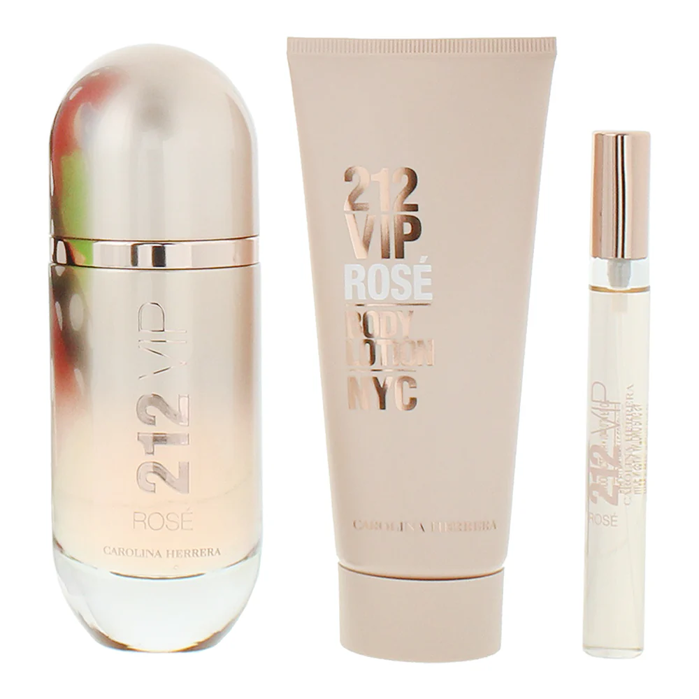 Carolina Herrera 212 Vip Rose 3 Piece Gift Set: Eau De Parfum 80ml - Image 2