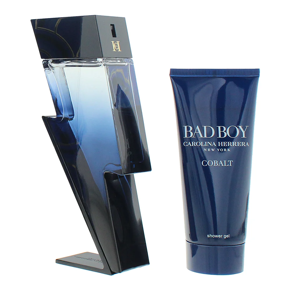 Carolina Herrera Bad Boy Cobalt 2 Piece Gift Set: Eau De Toilette 100ml - Shower - Image 2