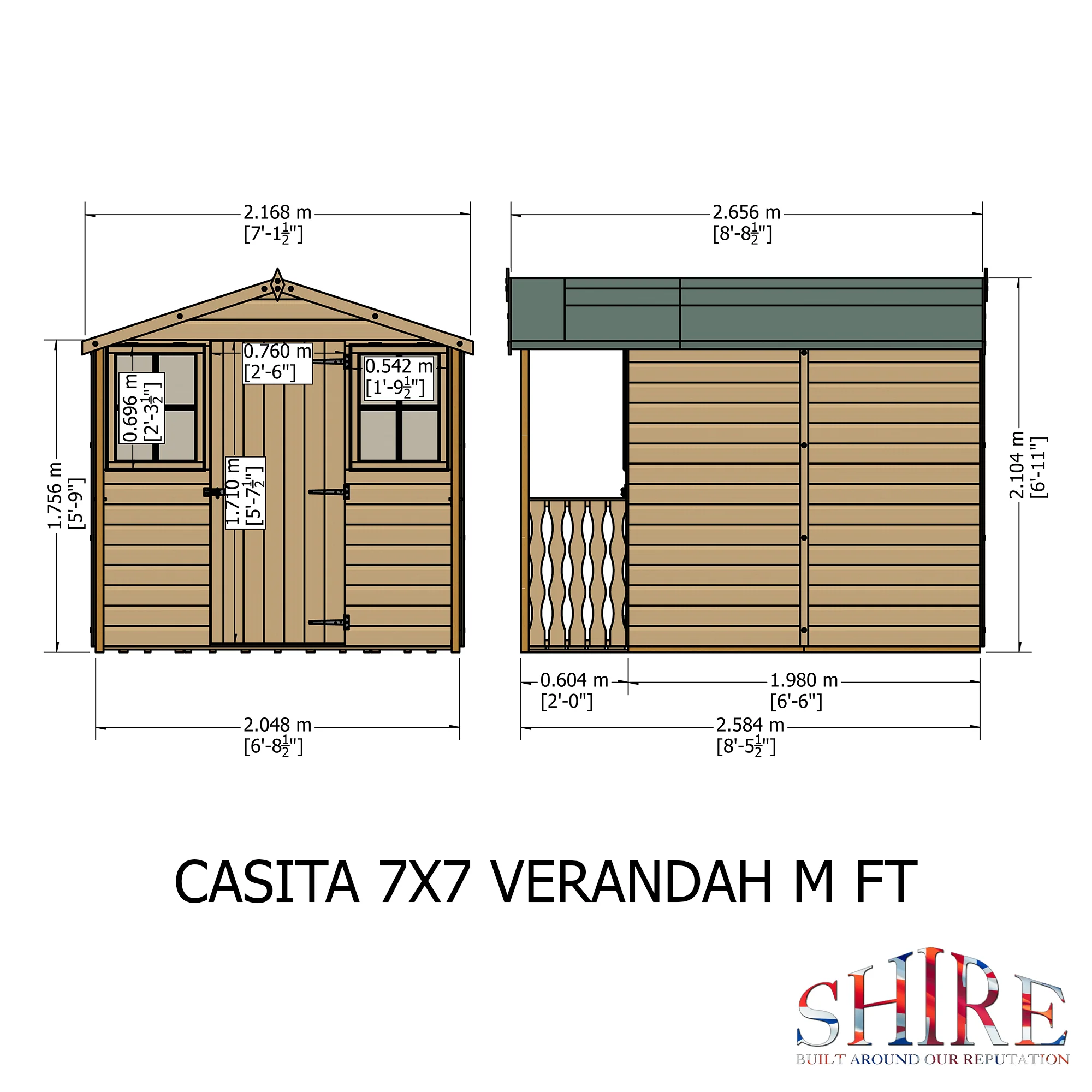Casita With Verandah Shiplap Apex Shed - Image 6
