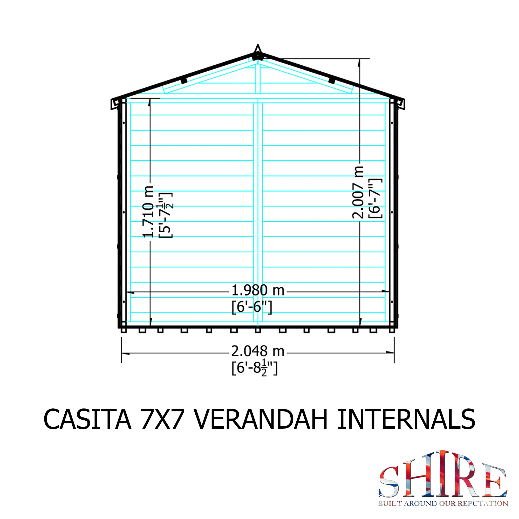 Casita With Verandah Shiplap Apex Shed - Image 7