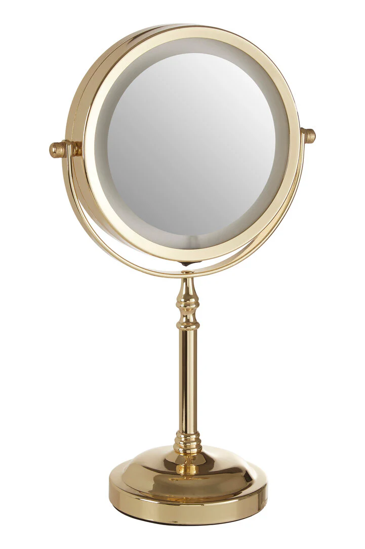 Cassini Gold Finish LED Large Table Mirror - Image 2