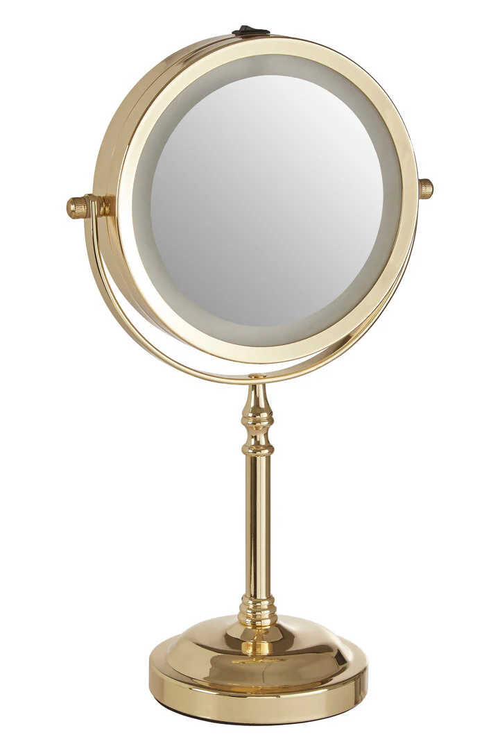 Cassini Gold Finish LED Large Table Mirror - Image 3