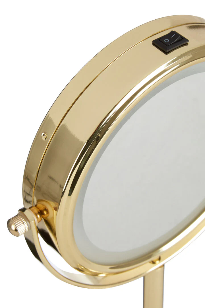 Cassini Gold Finish LED Small Table Mirror - Image 4