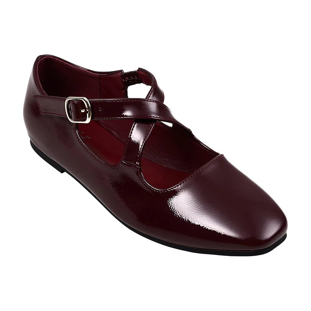 Casual Closed Toe Loafers Cross-Strap Mary Jane Shoes With Low Heel - Image 4
