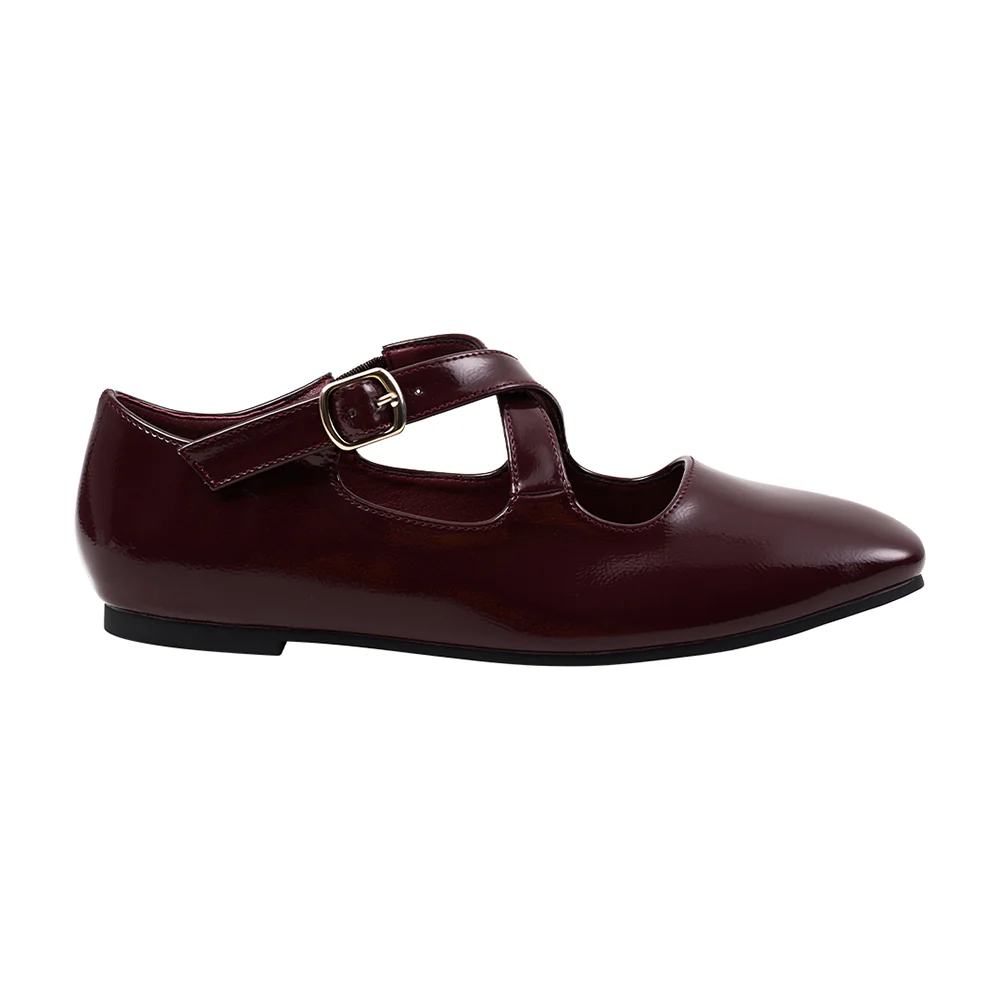Casual Closed Toe Loafers Cross-Strap Mary Jane Shoes With Low Heel - Image 5