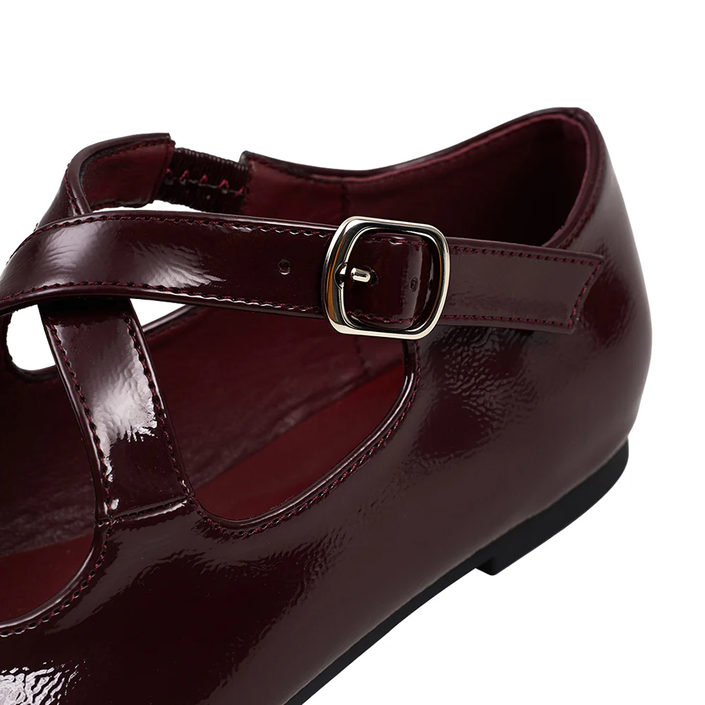 Casual Closed Toe Loafers Cross-Strap Mary Jane Shoes With Low Heel - Image 7