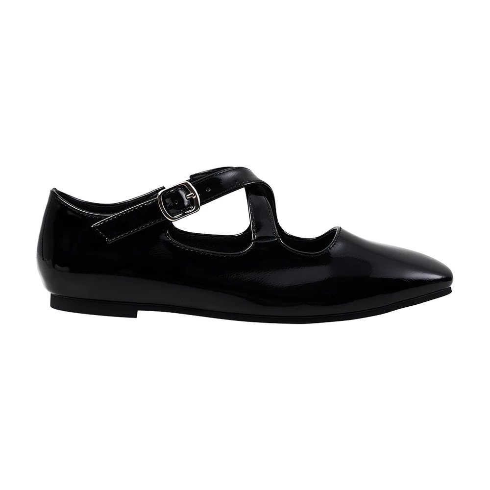 Casual Closed Toe Loafers Cross-Strap Mary Jane Shoes With Low Heel - Image 5