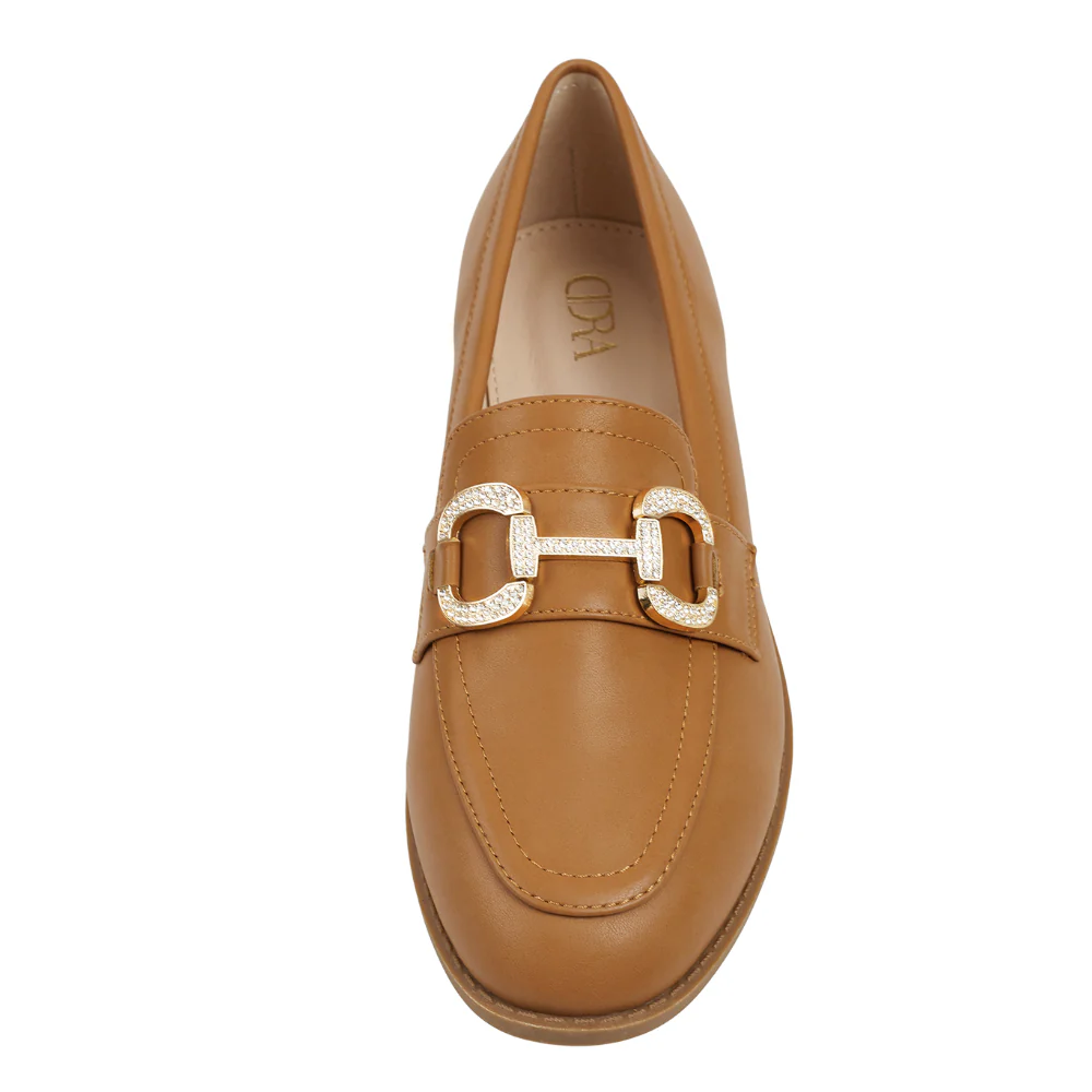 Casual Closed Toe Slip-on Horsebit PU Loafer - Tan - Image 5