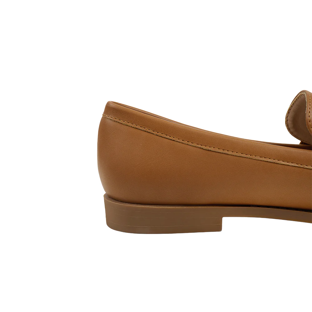 Casual Closed Toe Slip-on Horsebit PU Loafer - Tan - Image 8