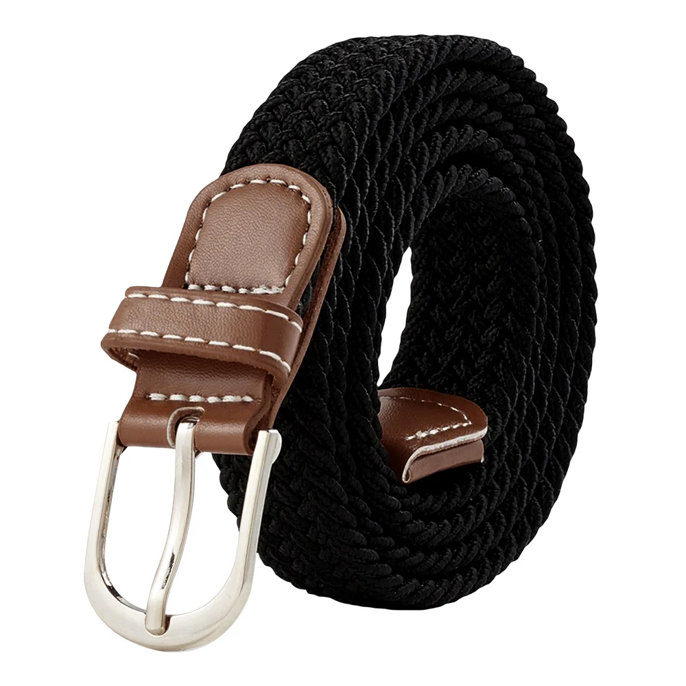 Casual Elastic Braided Belt With D-shape Pin Buckle