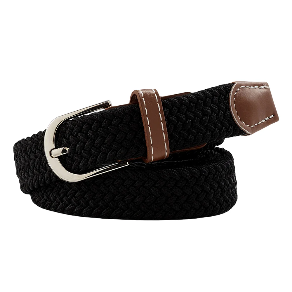 Casual Elastic Braided Belt With D-shape Pin Buckle - Image 5