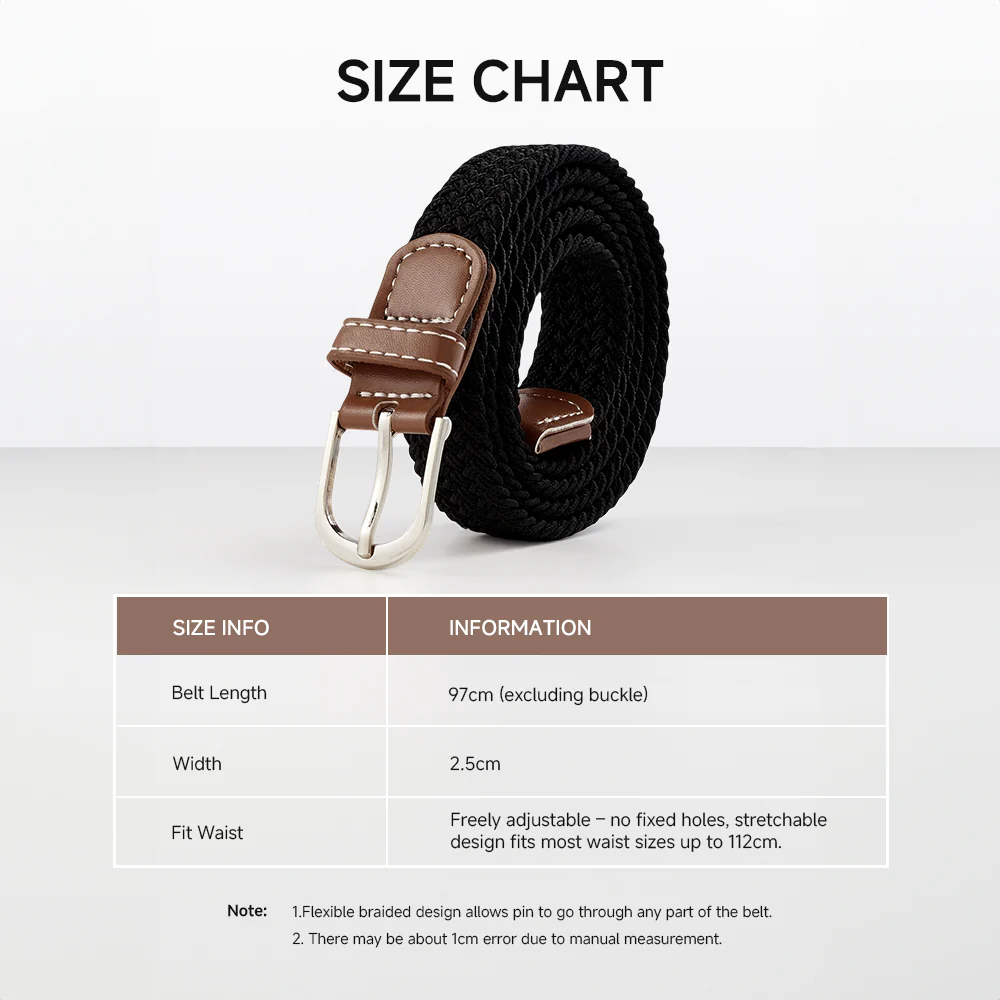 Casual Elastic Braided Belt With D-shape Pin Buckle - Image 8