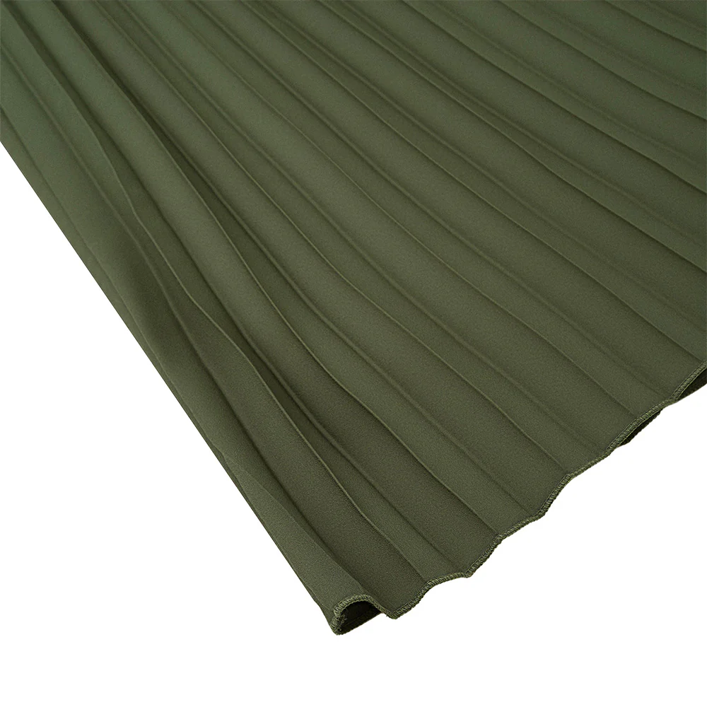 Casual High-Waisted A-Line Pleated Skirt - Green - Image 8