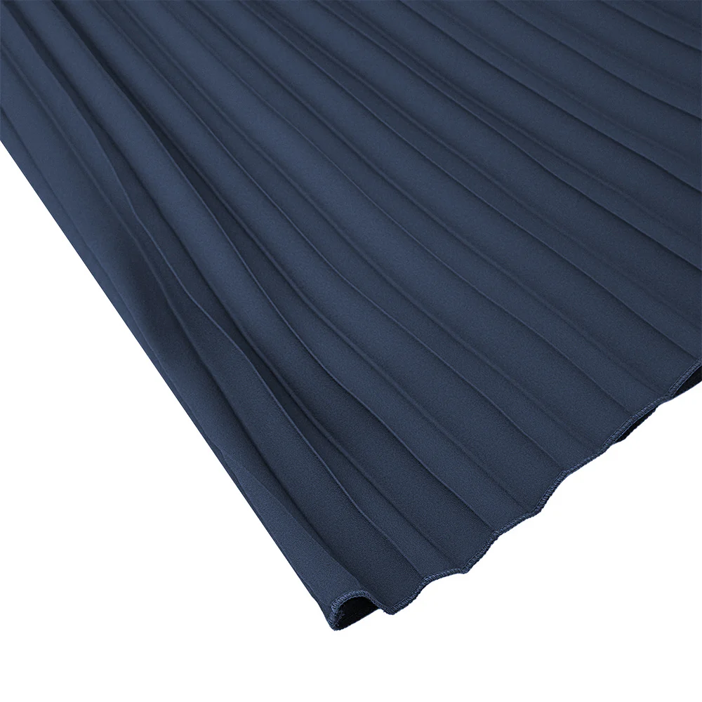 Casual High-Waisted A-Line Pleated Skirt - Blue - Image 8