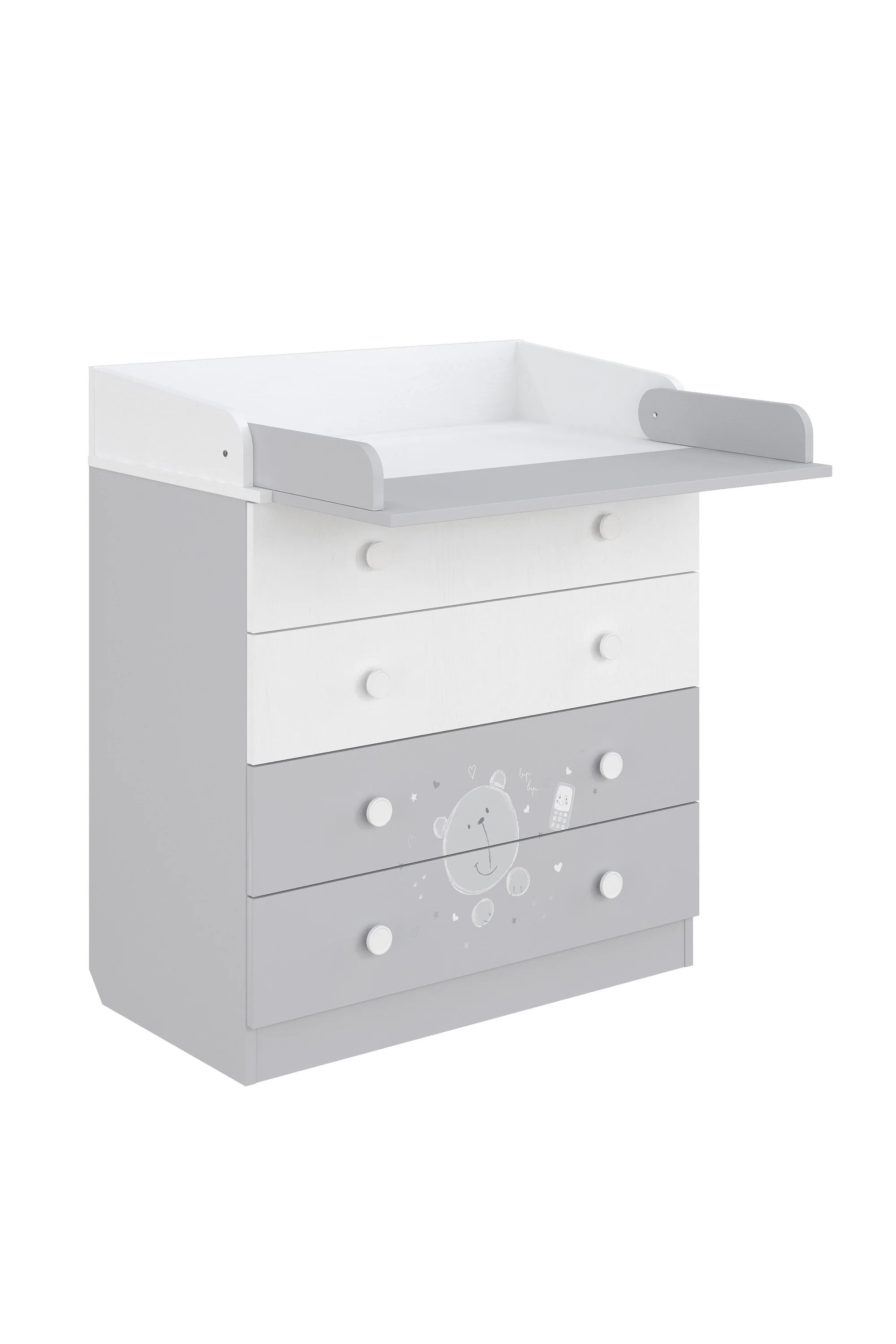 Changing Dresser 800 Shefa Kids, Teddy, White-grey - Image 2