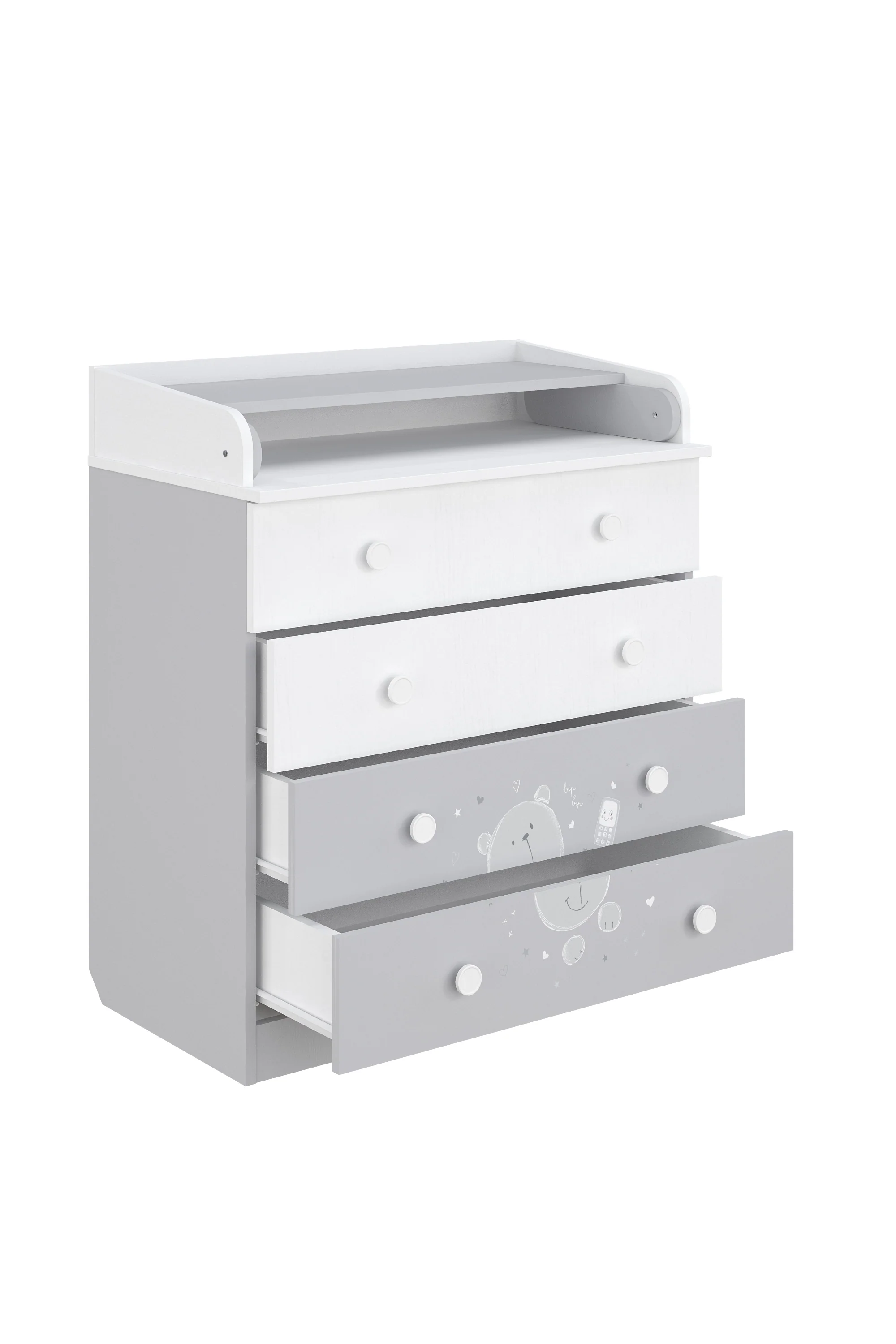Changing Dresser 800 Shefa Kids, Teddy, White-grey - Image 3