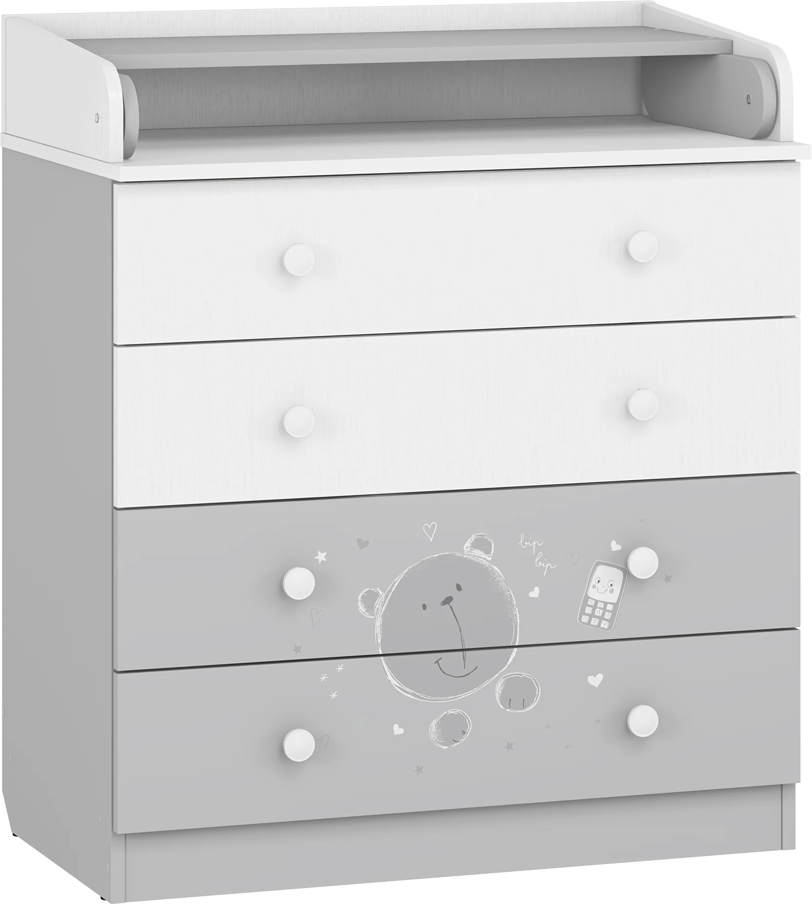 Changing Dresser 800 Shefa Kids, Teddy, White-grey - Image 5
