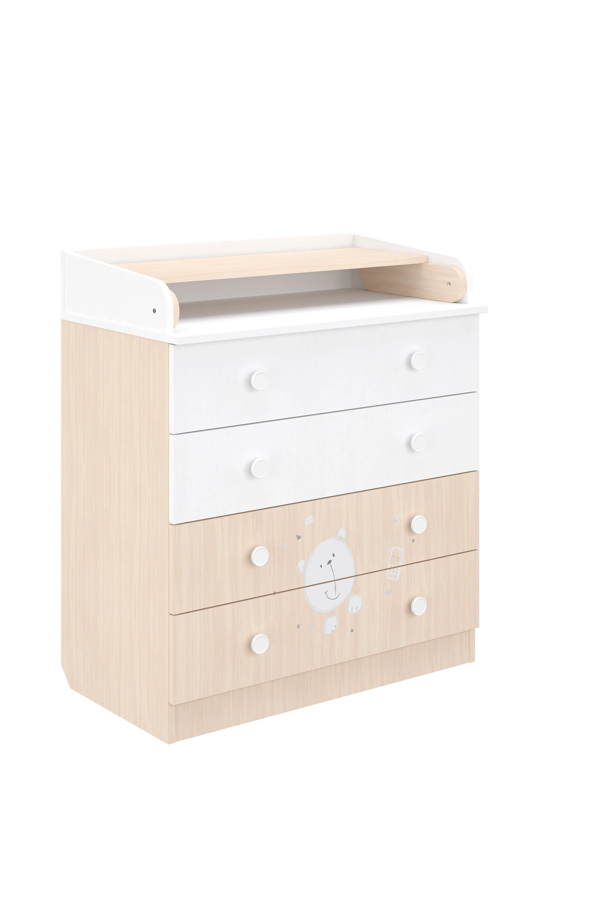 Changing dresser 800 Shefa Kids, Teddy, white-pastel oak