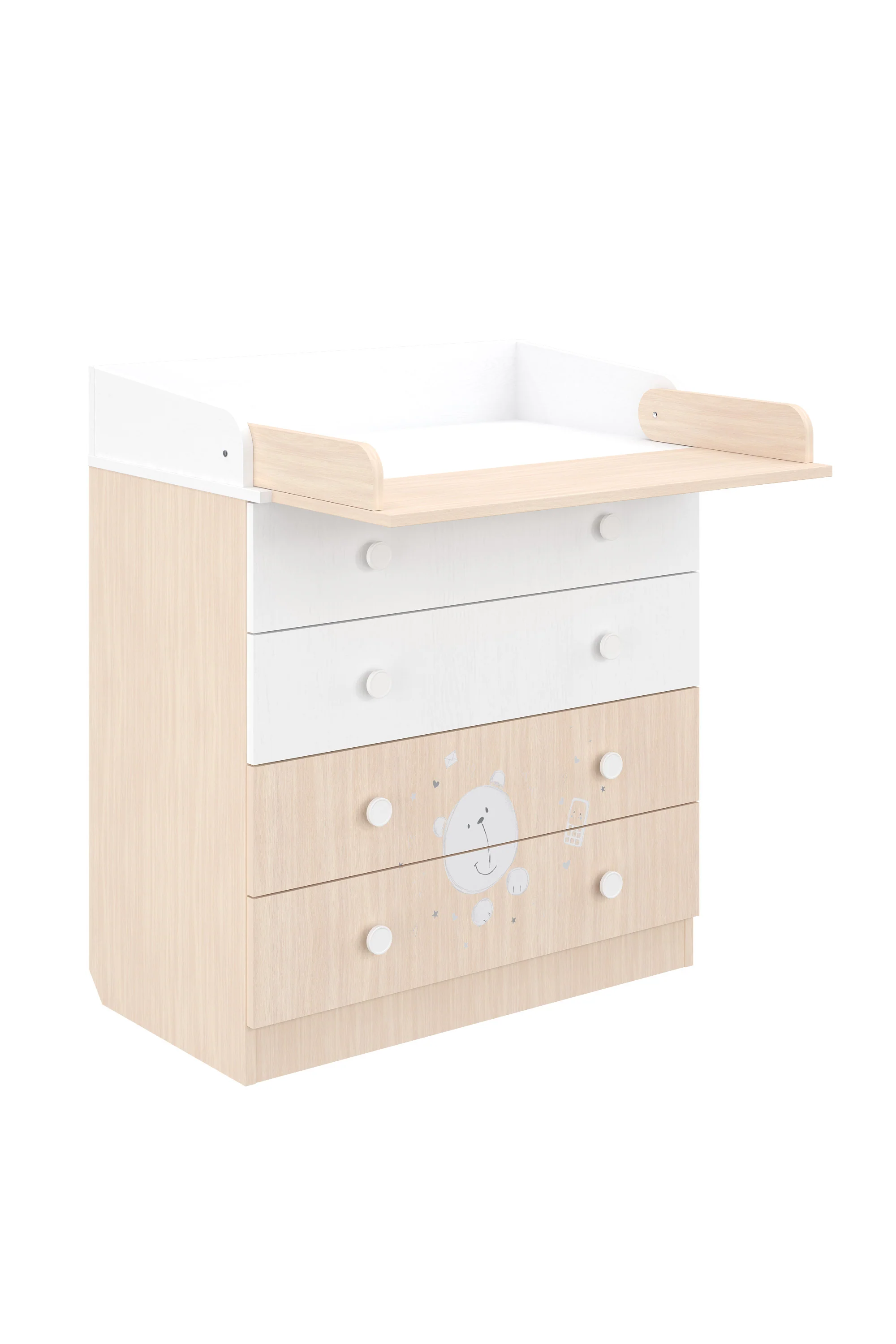 Changing dresser 800 Shefa Kids, Teddy, white-pastel oak - Image 2