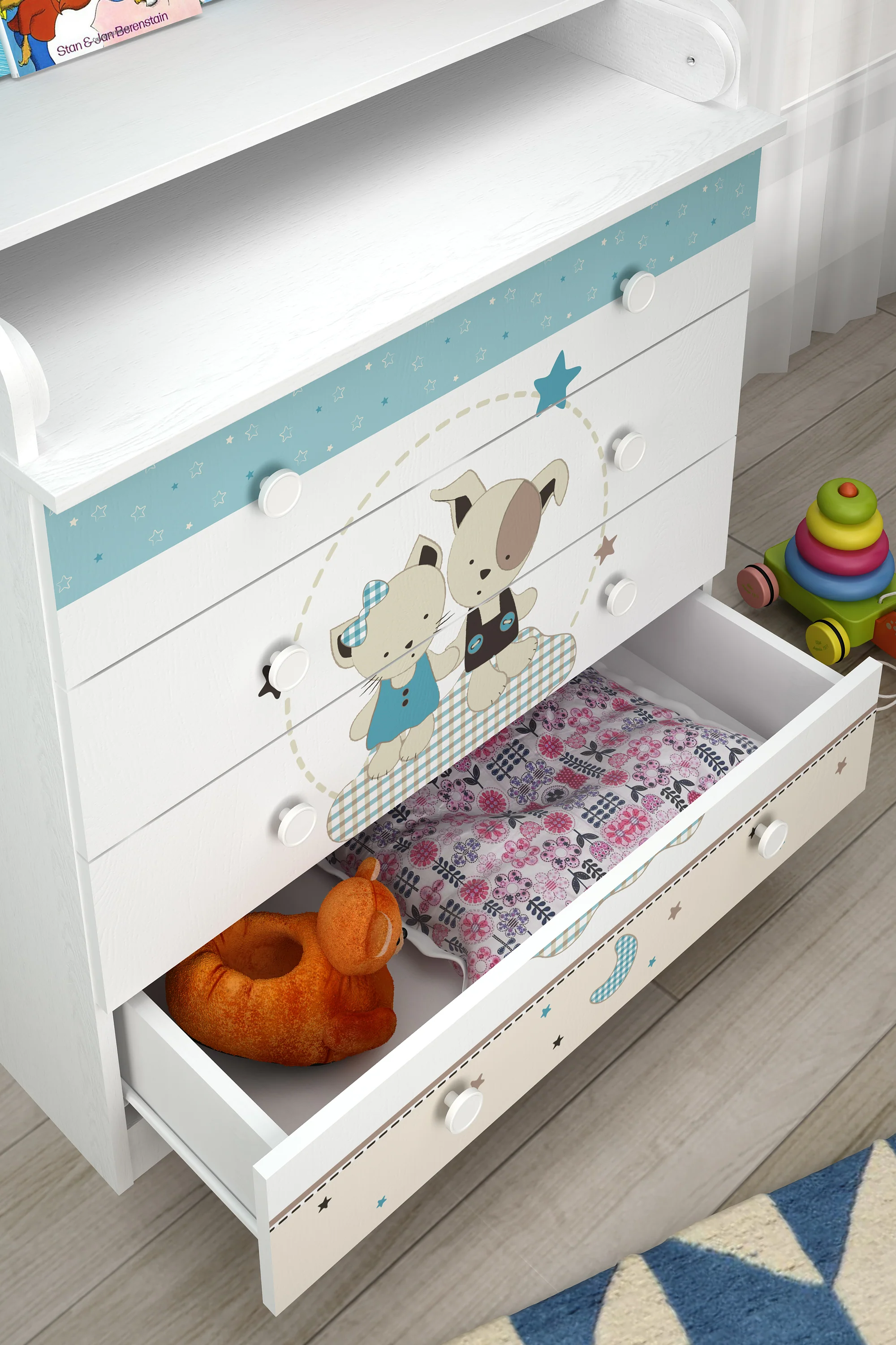 Changing Dresser 800 Shefa Kids, White, Best Friends - Image 5