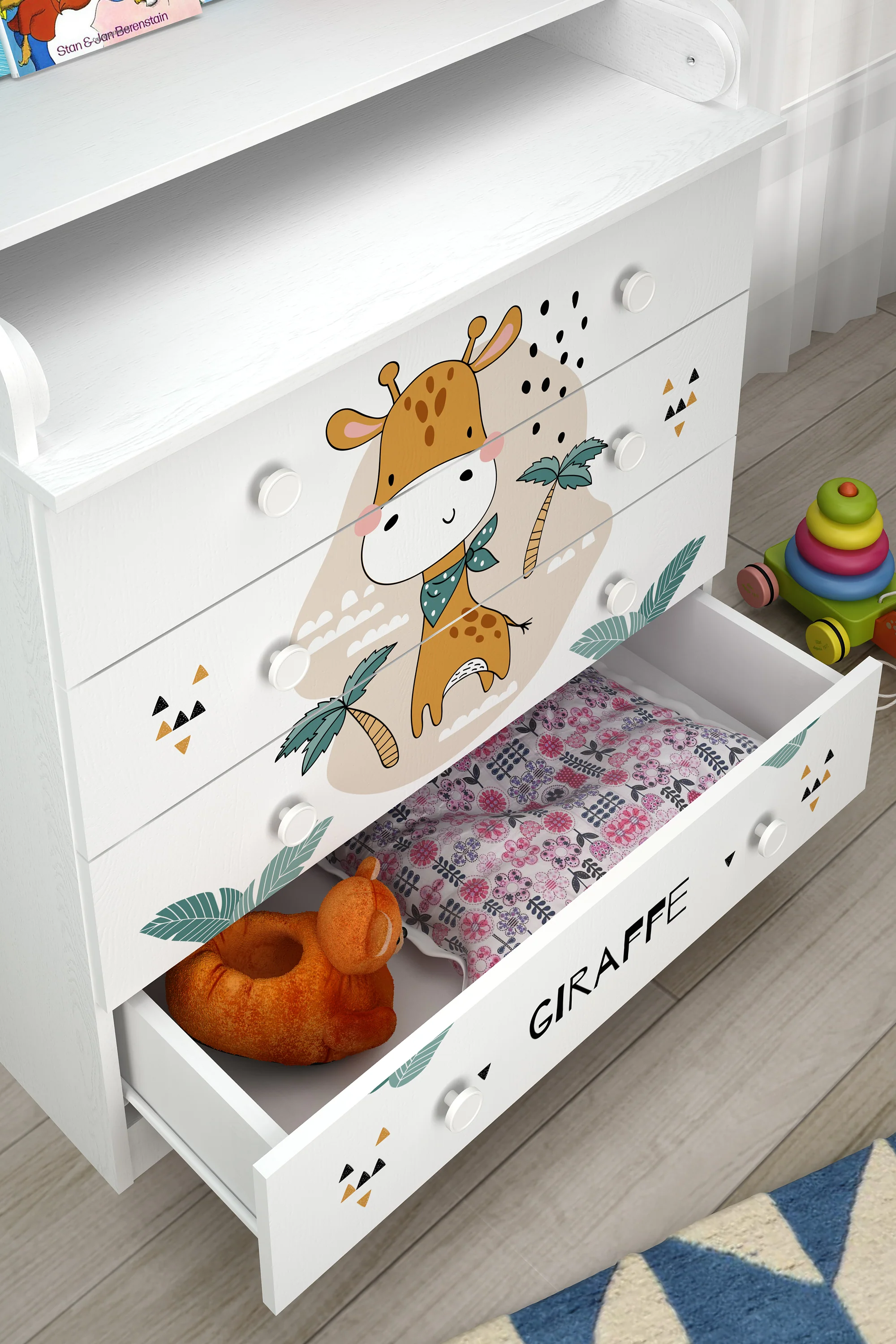 Changing Dresser 800 Shefa Kids, White, Giraffe - Image 6