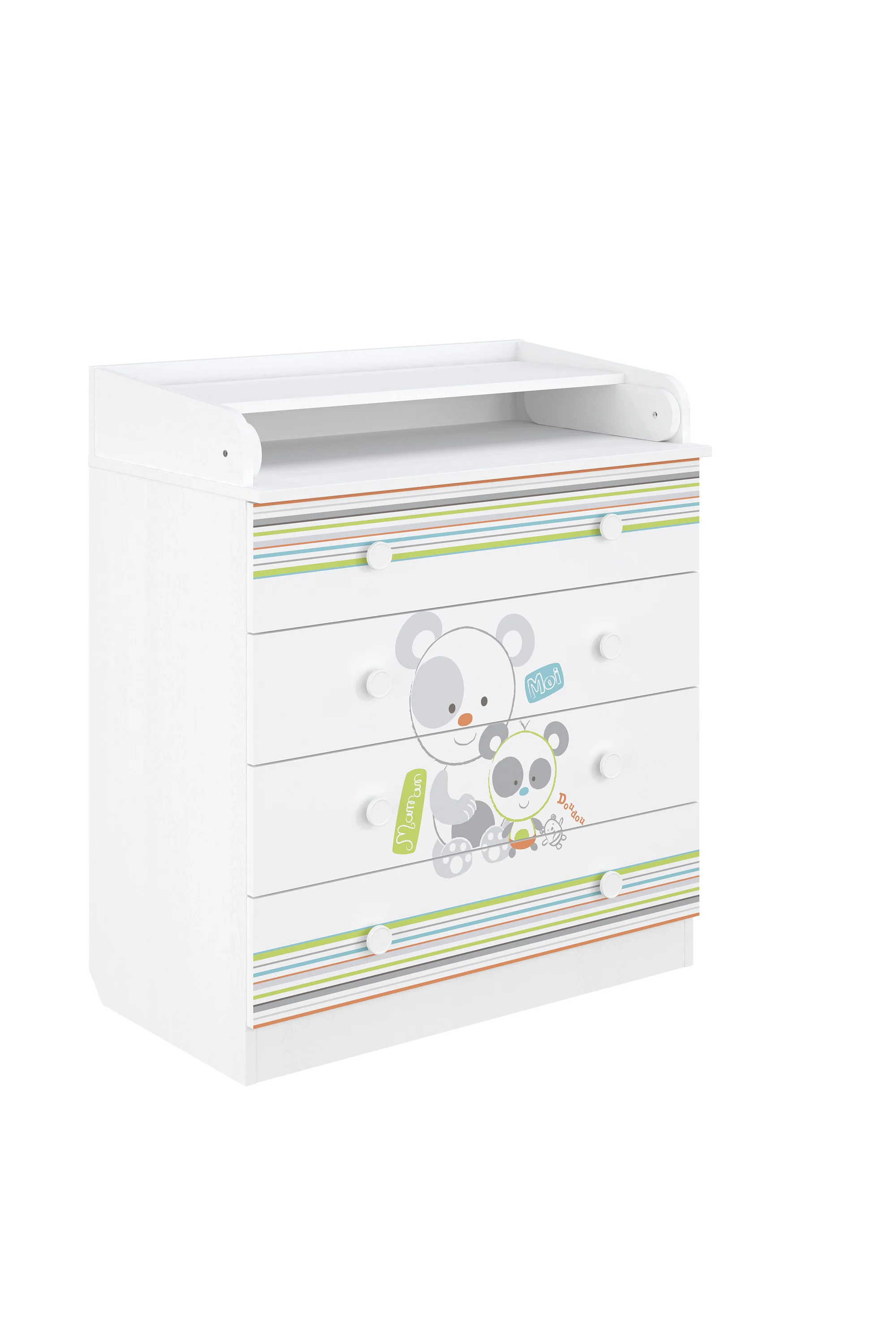 Changing Dresser 800 Shefa Kids, White, Pandas