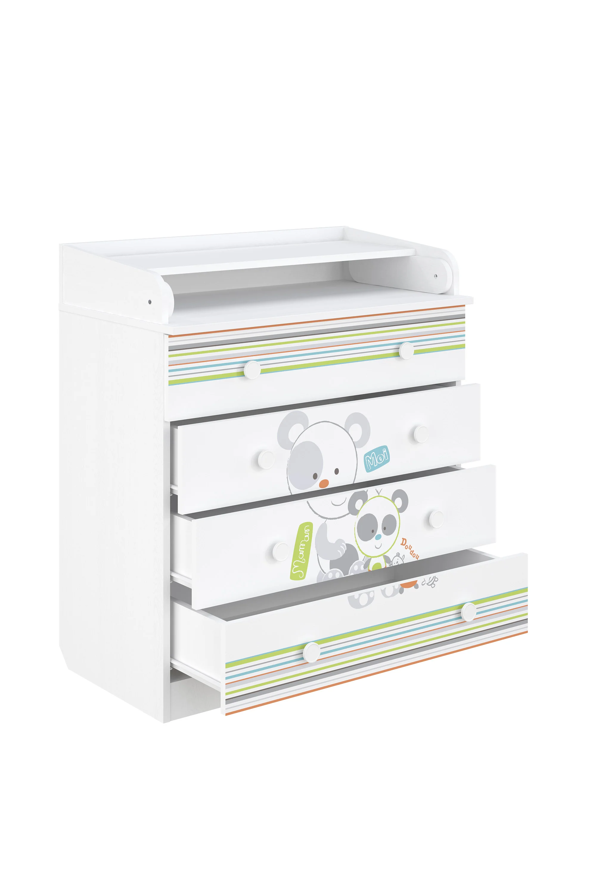 Changing Dresser 800 Shefa Kids, White, Pandas - Image 2