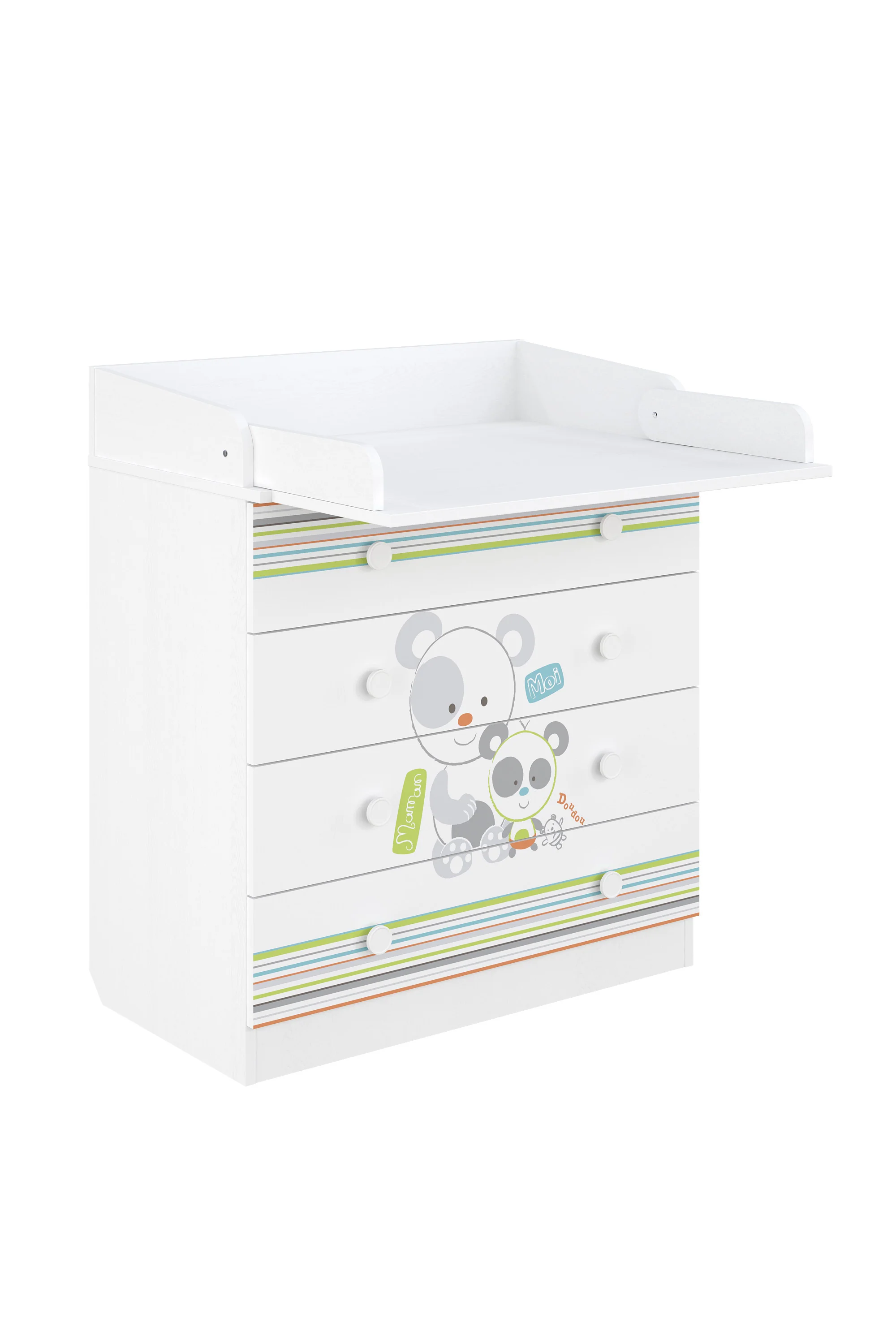 Changing Dresser 800 Shefa Kids, White, Pandas - Image 3