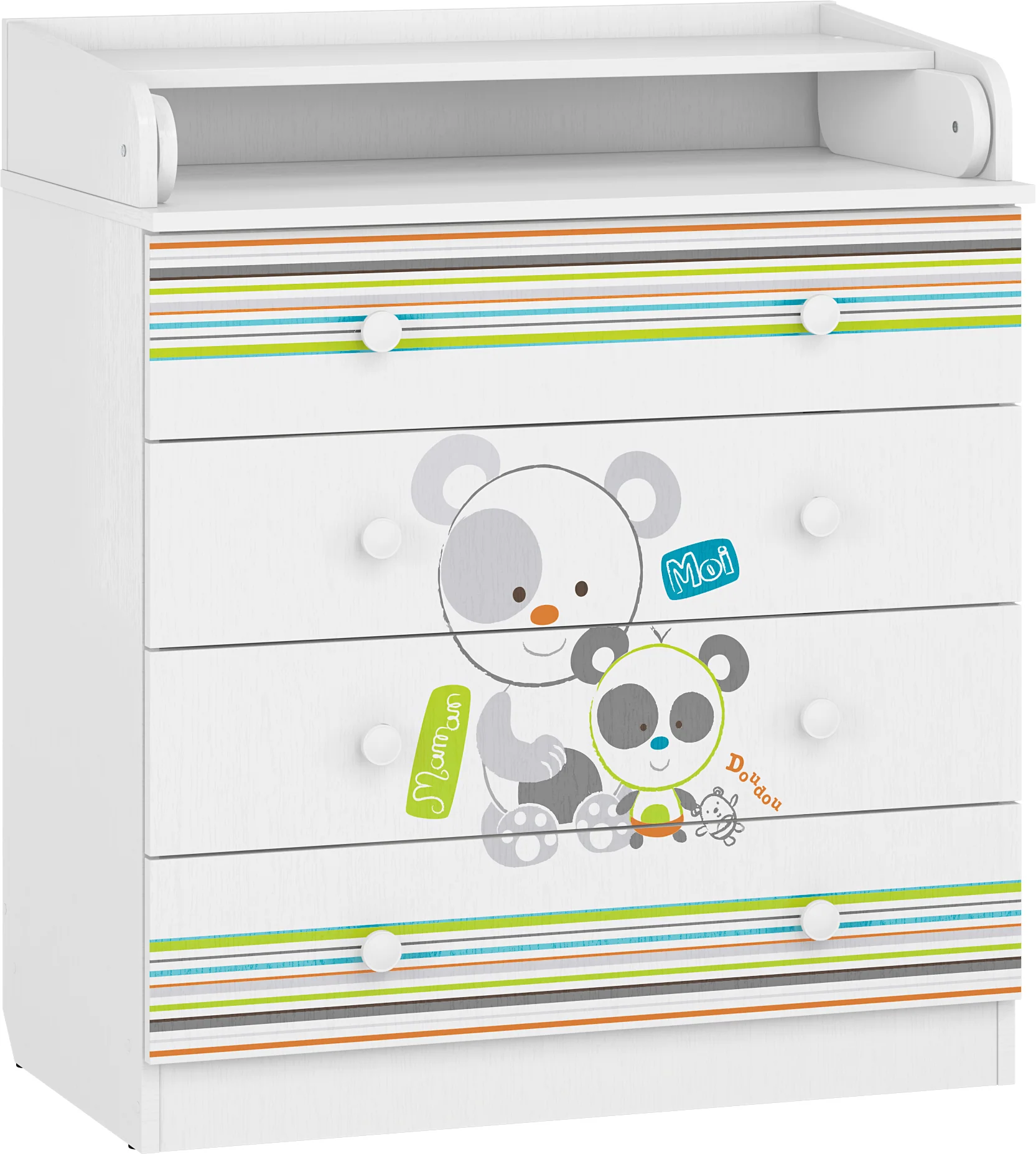 Changing Dresser 800 Shefa Kids, White, Pandas - Image 6