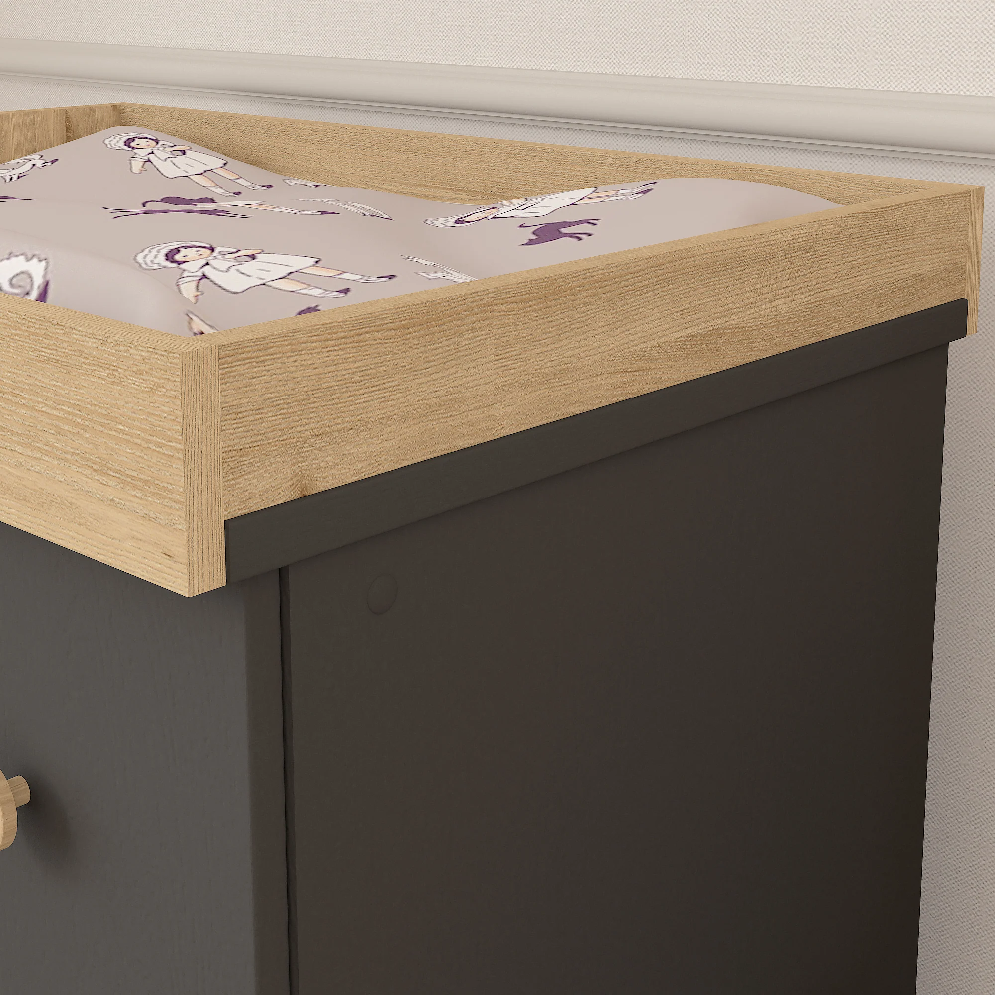 Changing Dresser Shefa Kids 888 Graphite - Cremona Oak - Image 5