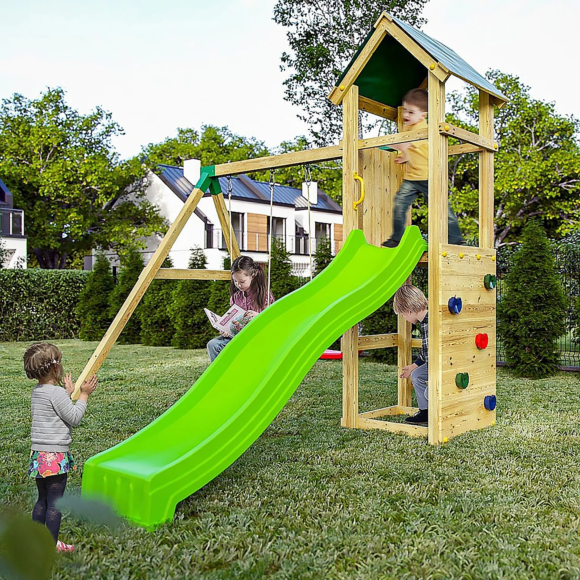 Charly Playfort - Climbing Frame With Swing's And Slide - Image 2