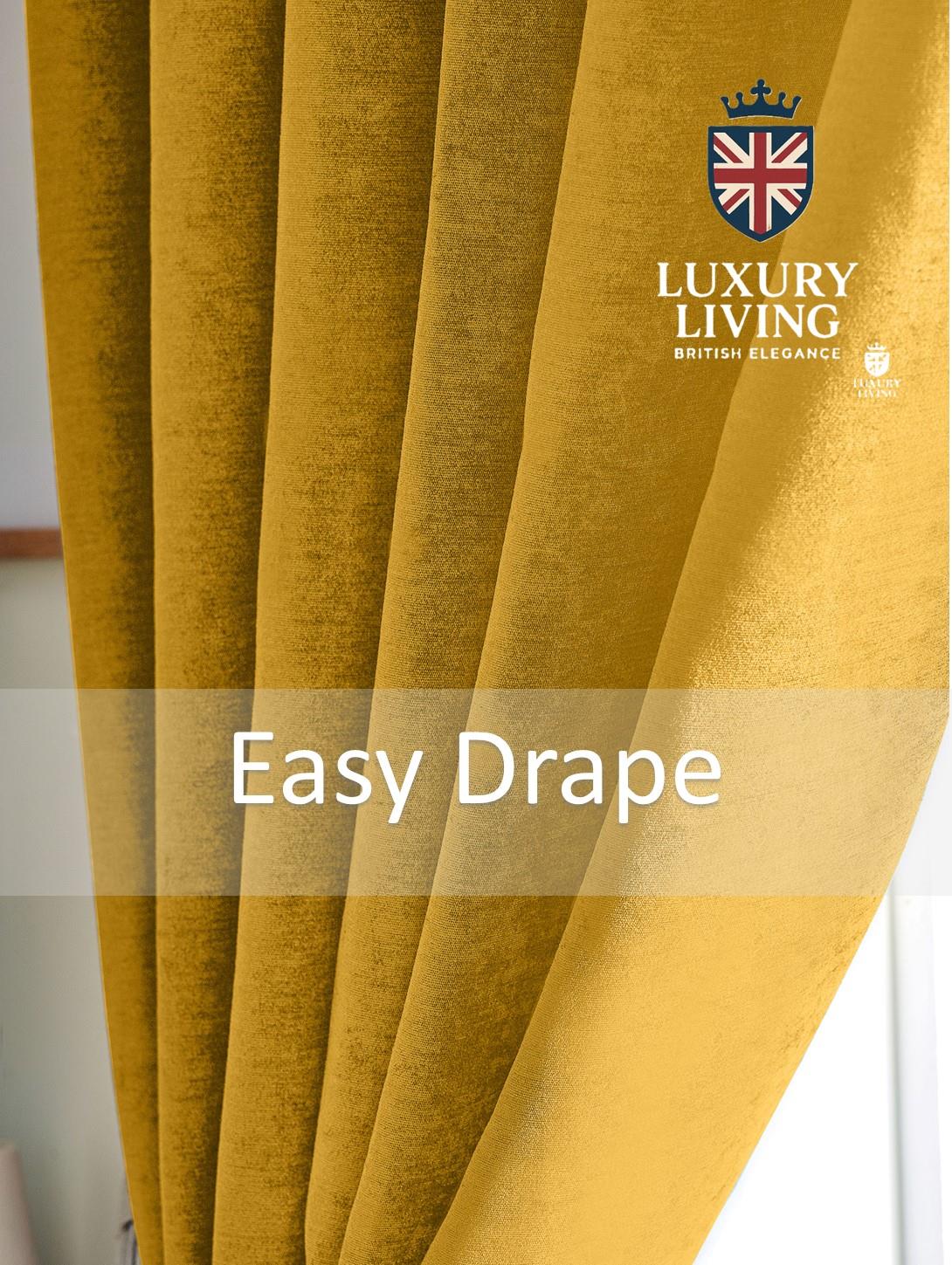 Chenille Blackout Taped Curtains Ochre - Image 6