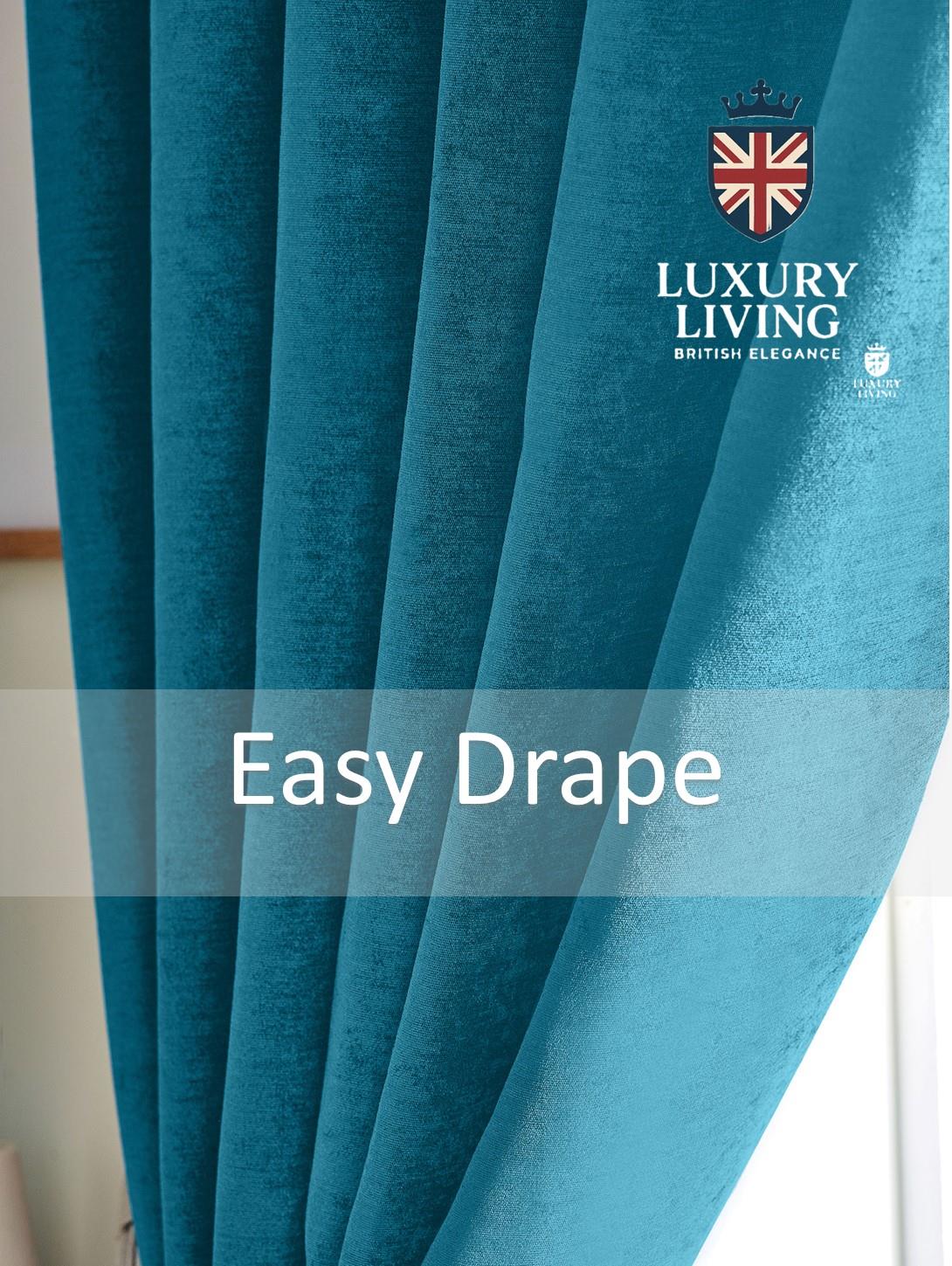Chenille Blackout Taped Curtains Teal - Image 5