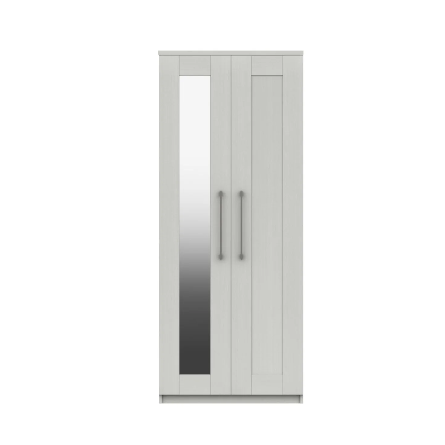 Chester Ready Assembled Wardrobe with 2 Doors & Mirror - White - Image 4